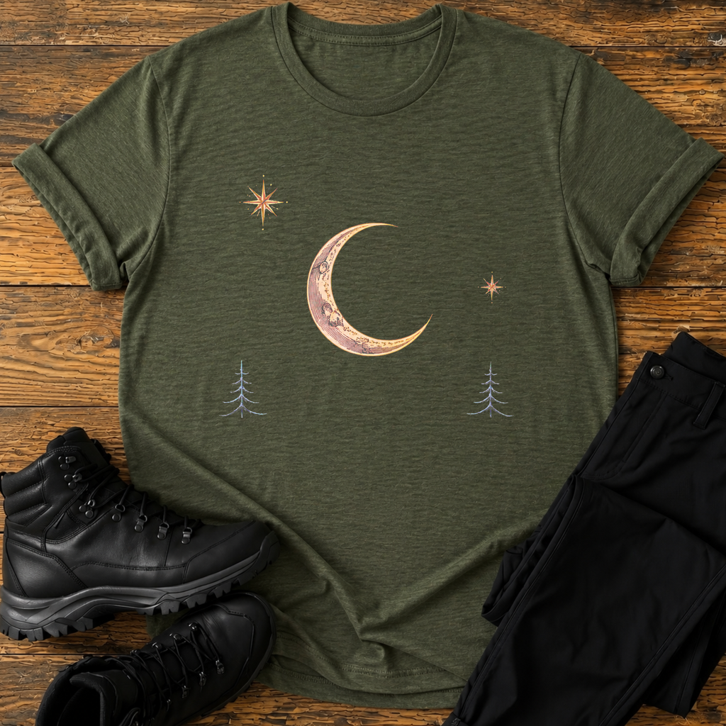 Mondnacht über den Tannen T-Shirt