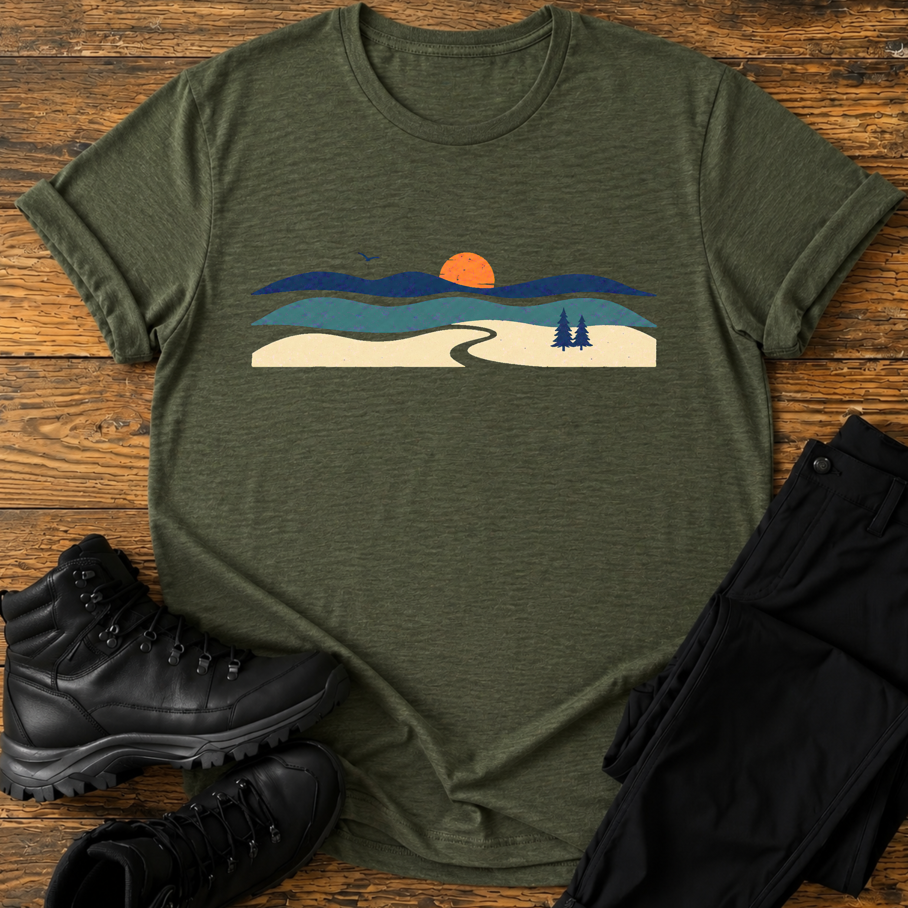 Ruhiger Weg im Sonnenuntergang T-Shirt