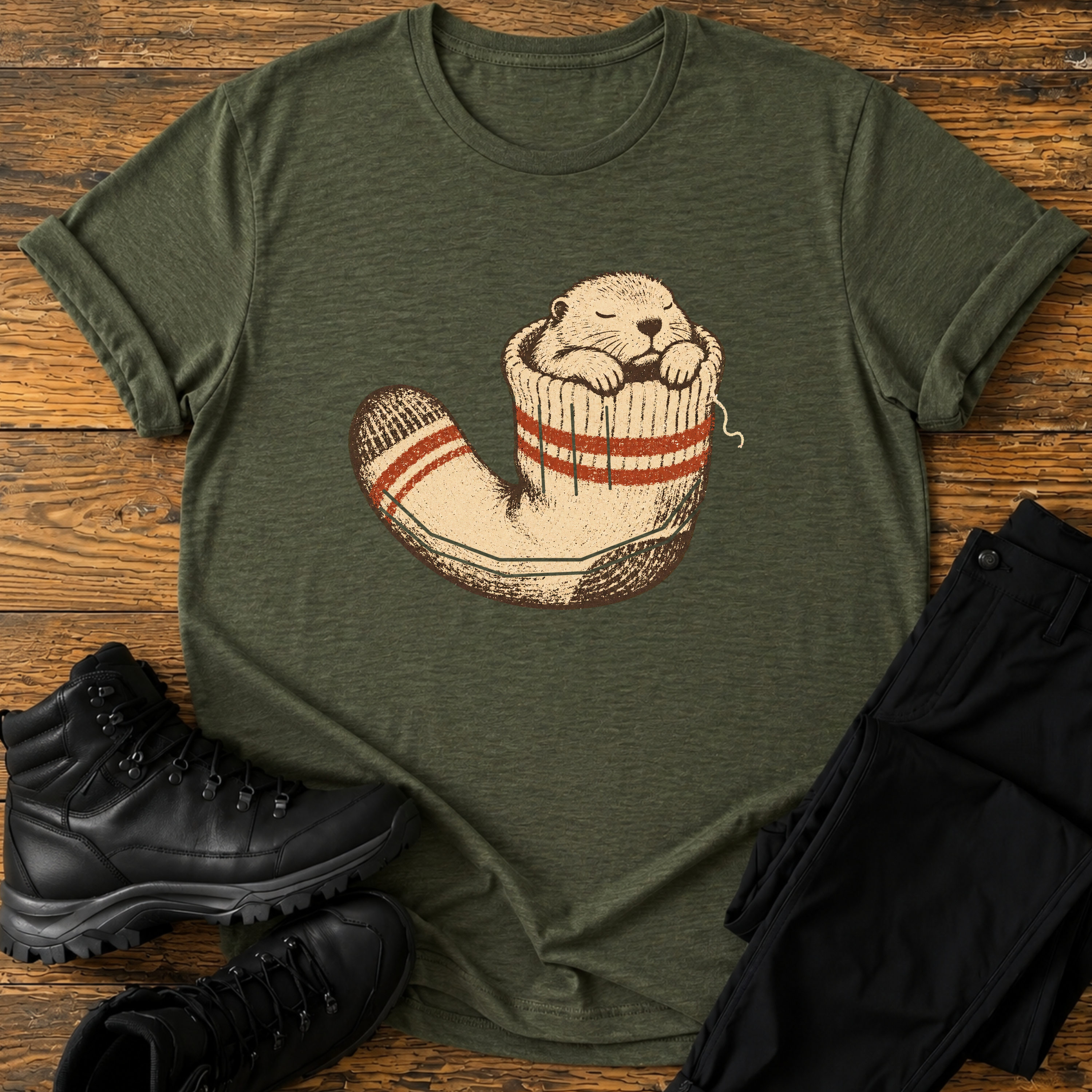 Murmeltier in Wandersocke T-Shirt