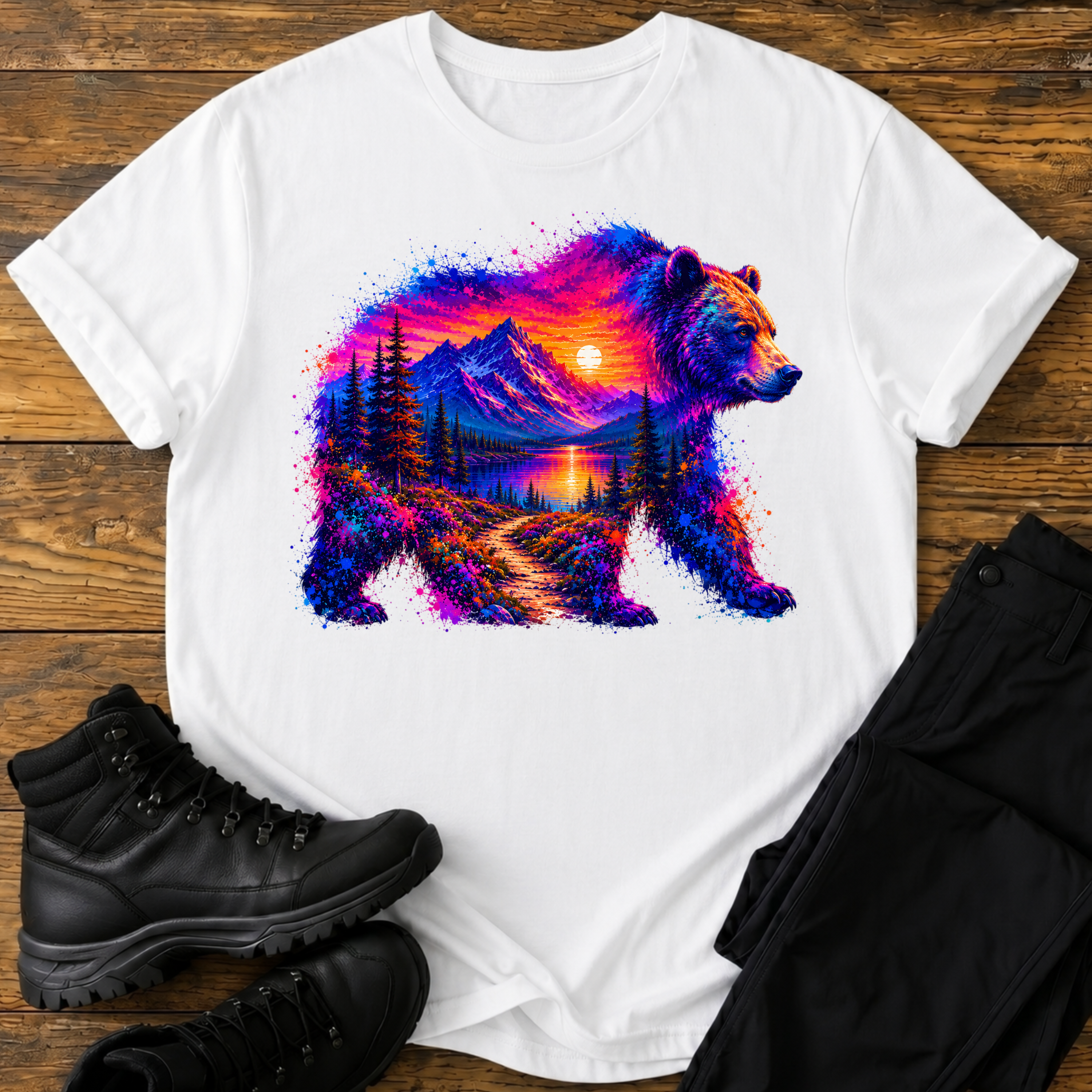 Der leuchtende Grizzly T-Shirt