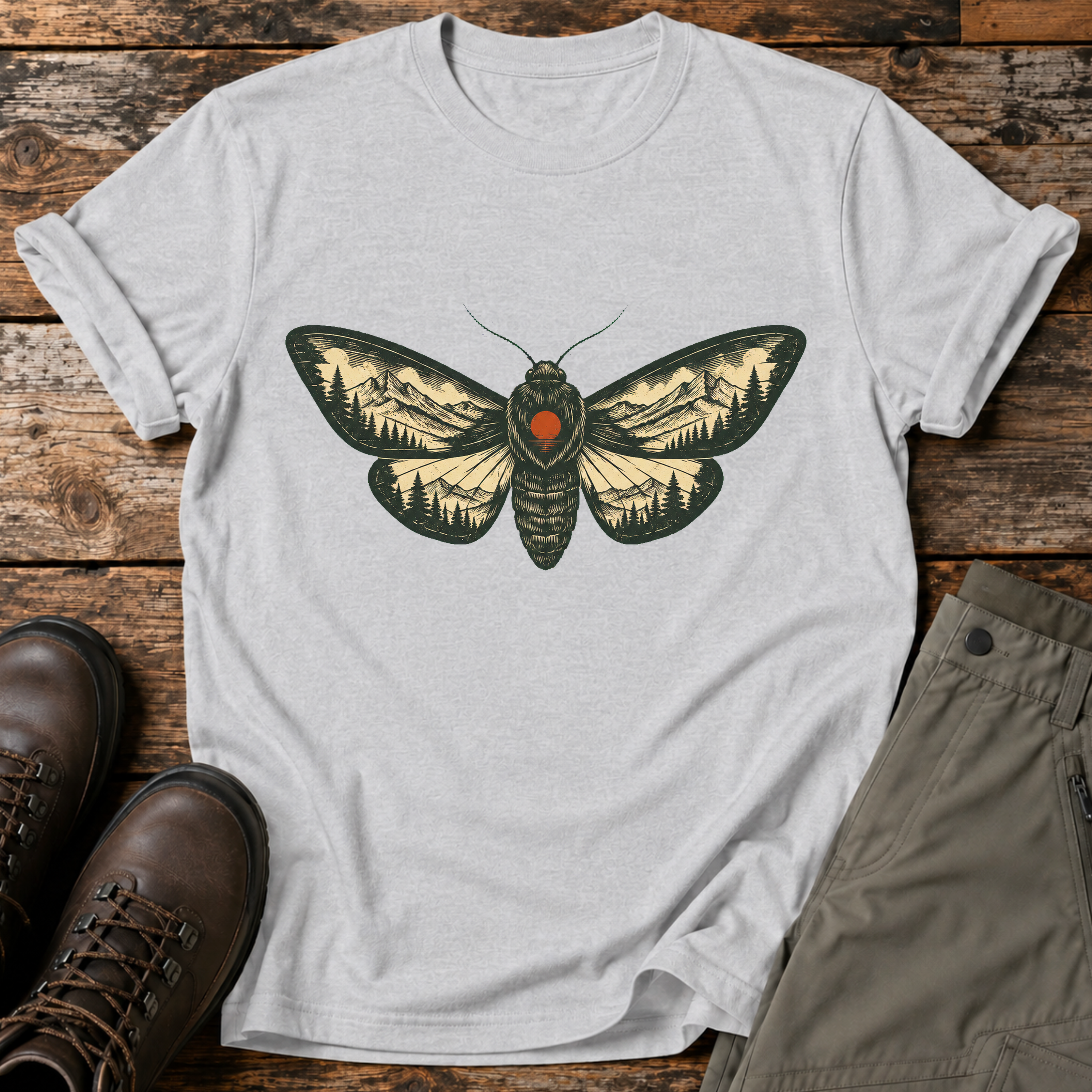 Motte in der Berglandschaft T-shirt