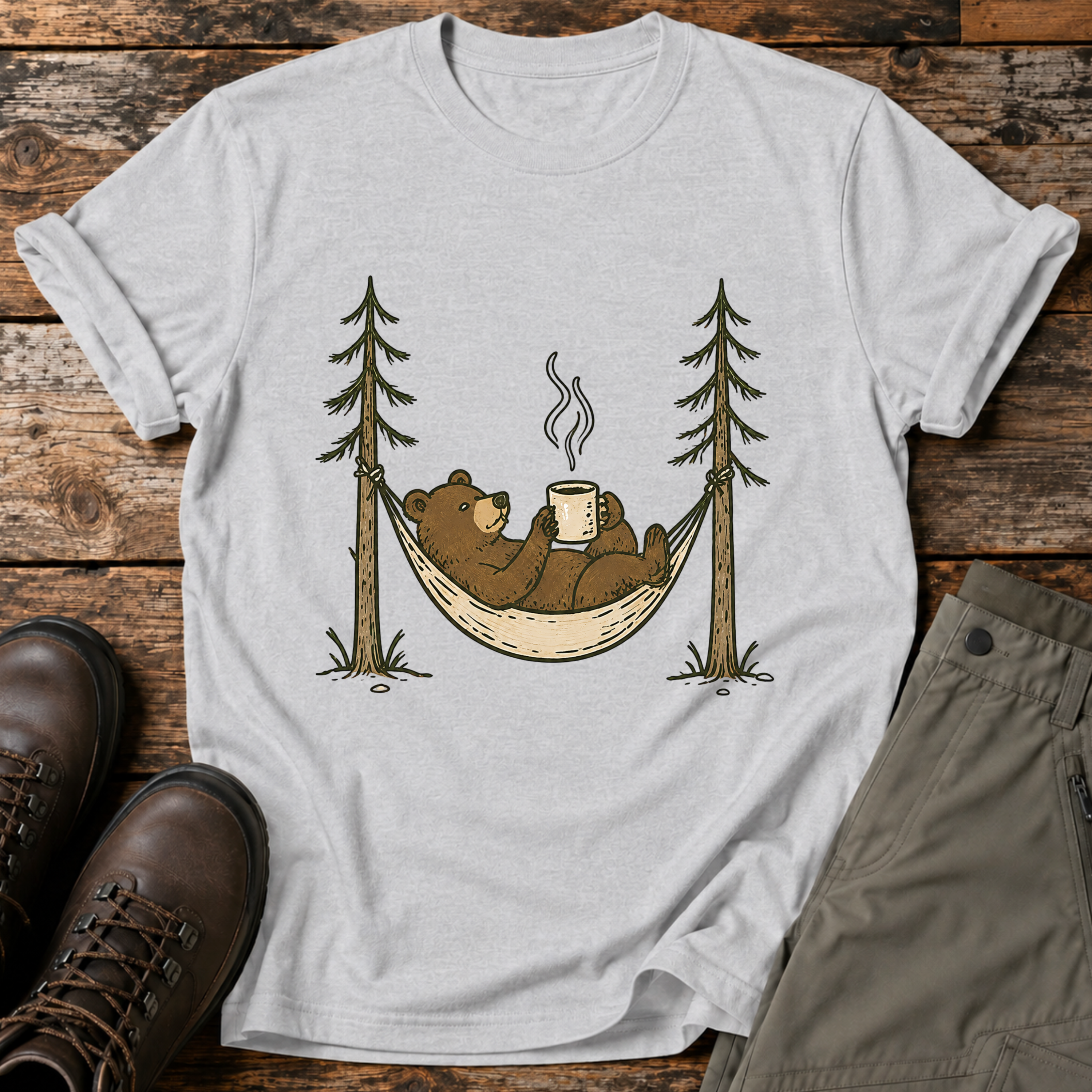 Gemütlicher Hängematten-Bär T-shirt