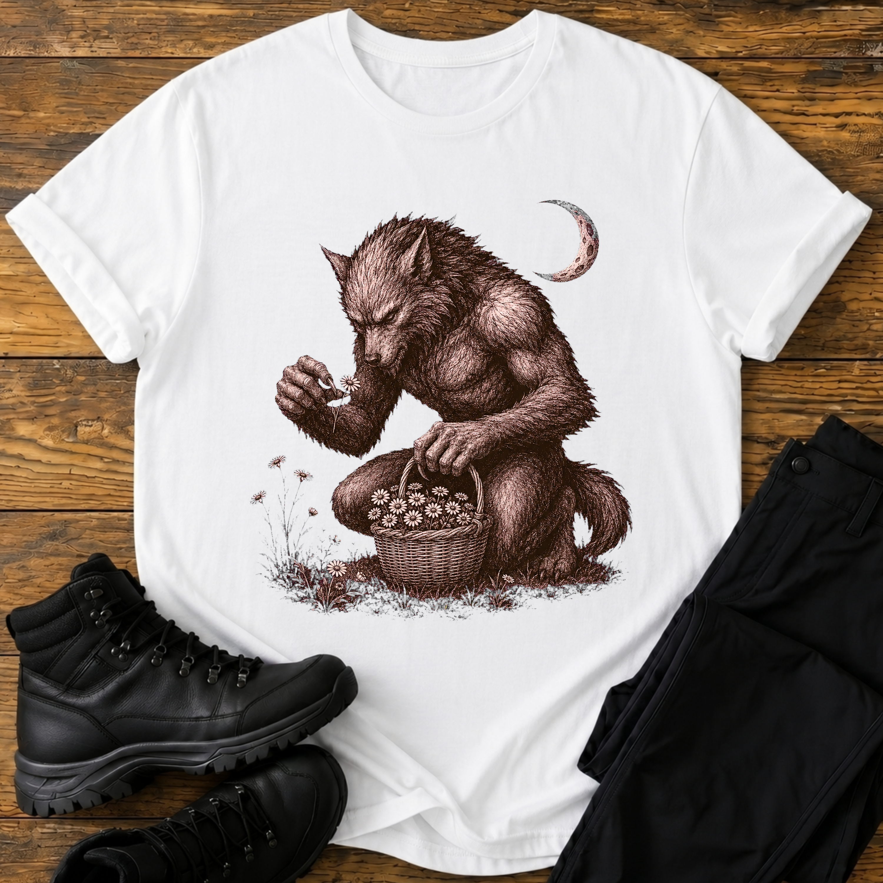 Werwolf Blumen T-Shirt