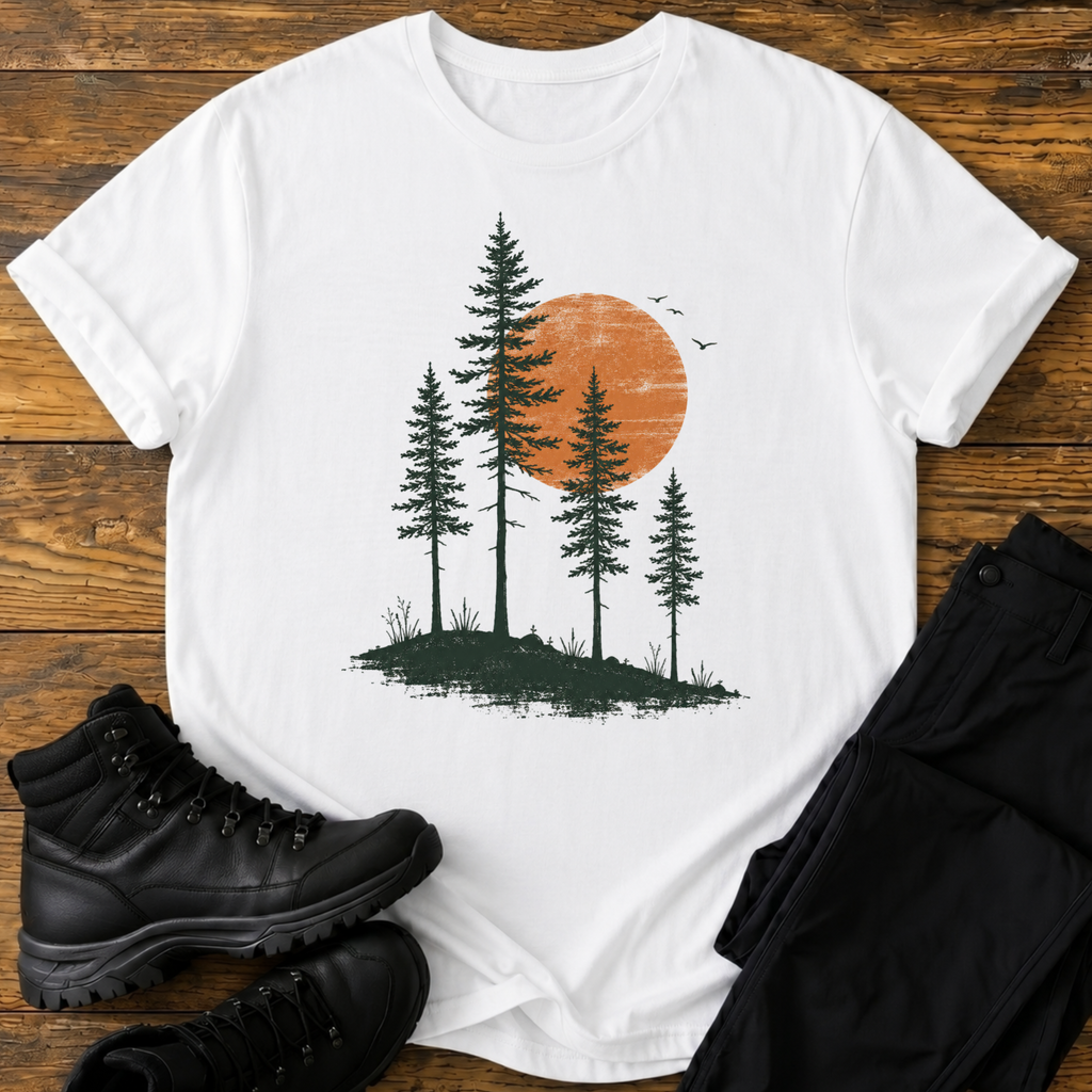 Tannenwald im Abendrot T-Shirt