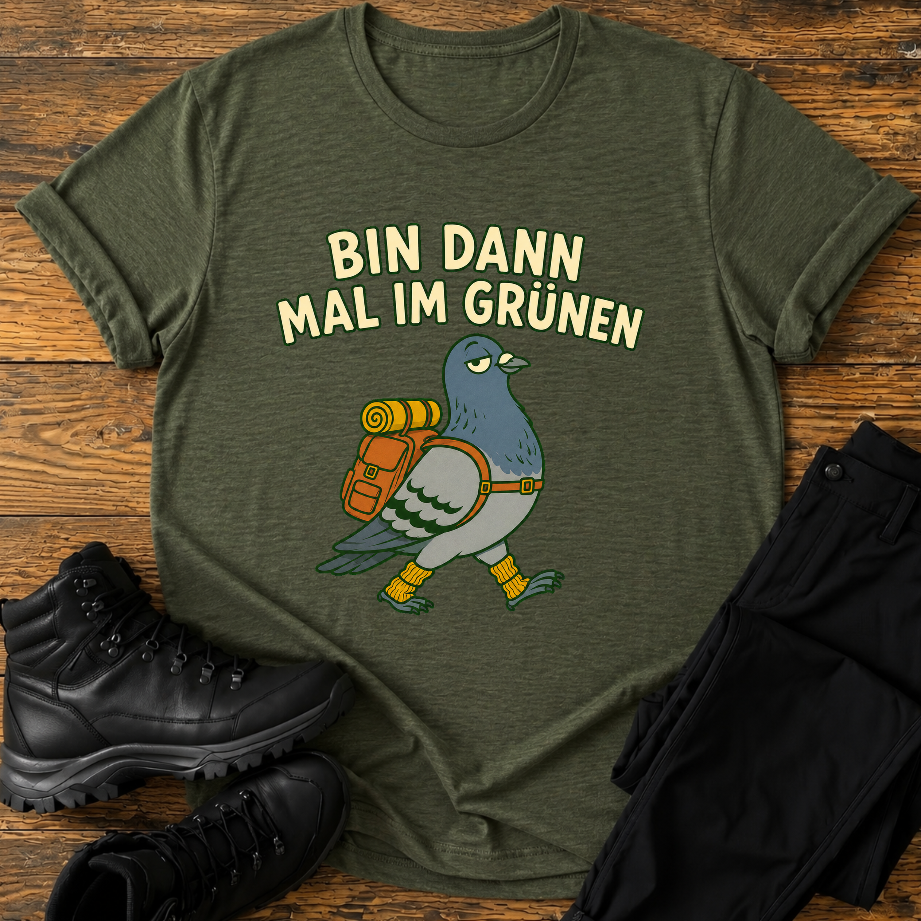 Bin dann mal im grünen T-Shirt
