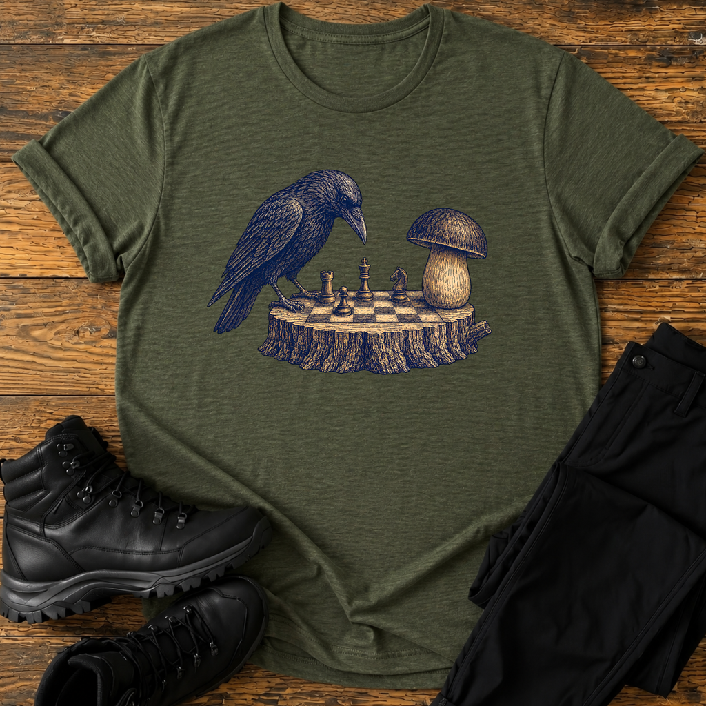 krähe gegen Pilz T-Shirt