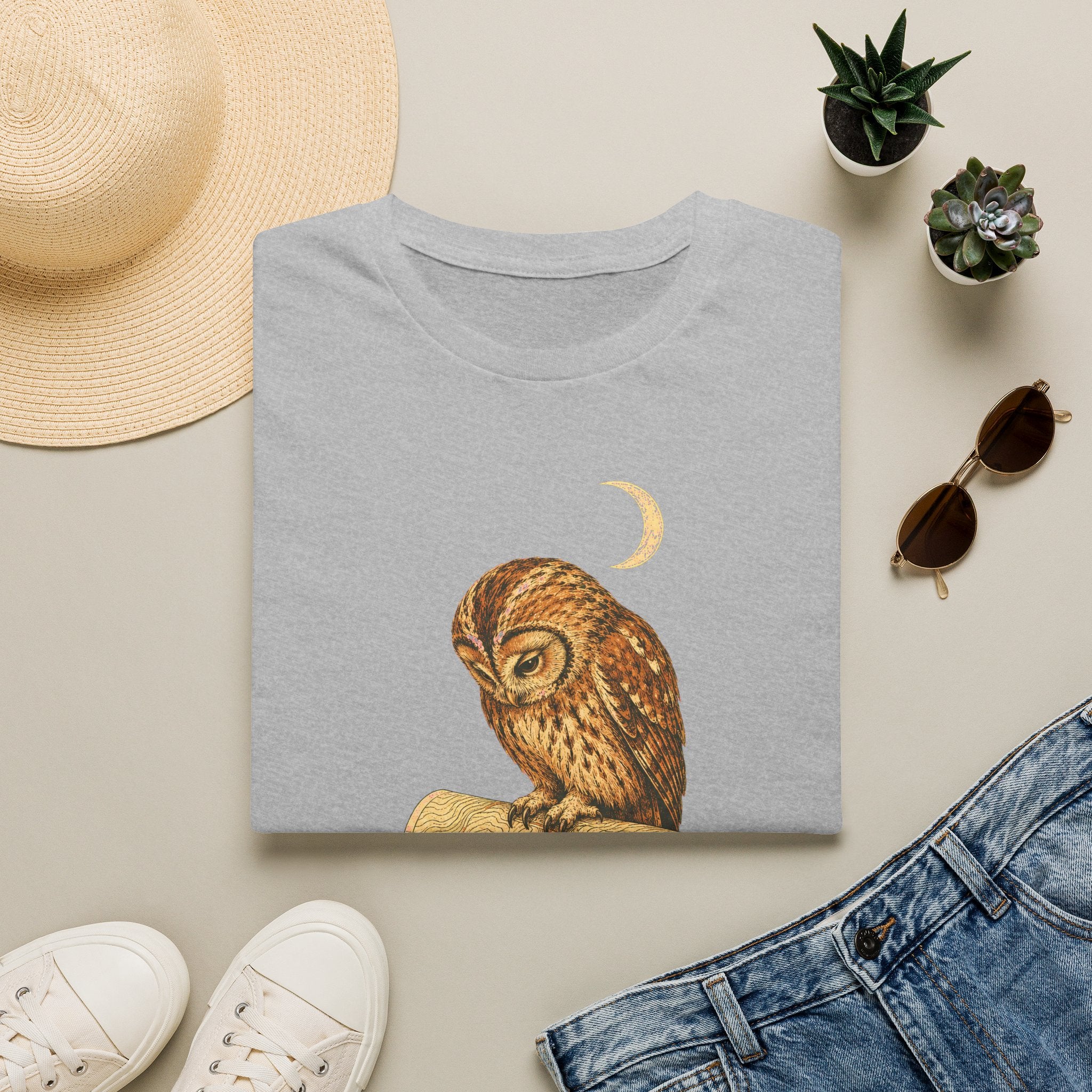Eule mit Höhlenkarte T-Shirt