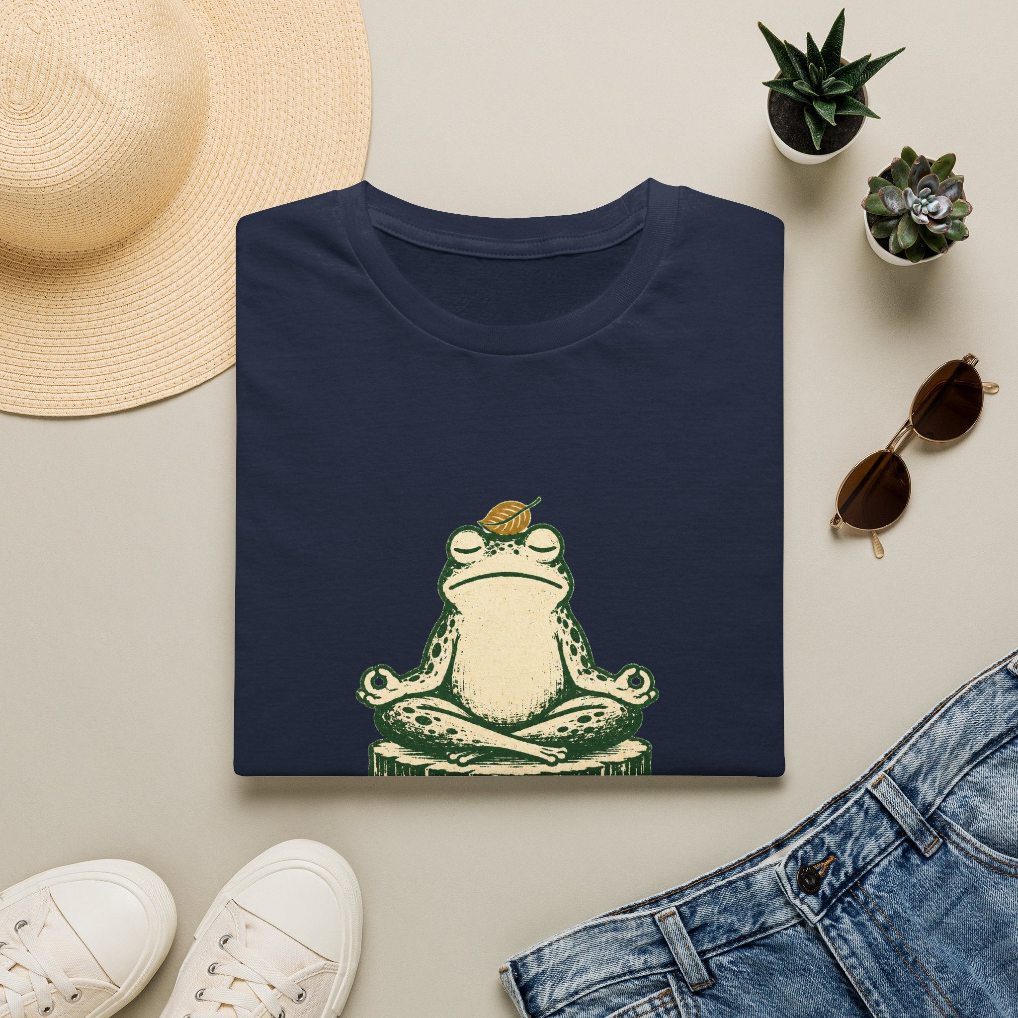 Zen-Modus – Meditierender Frosch T-Shirt
