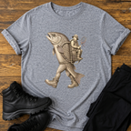 Fisch trägt Angler T-Shirt