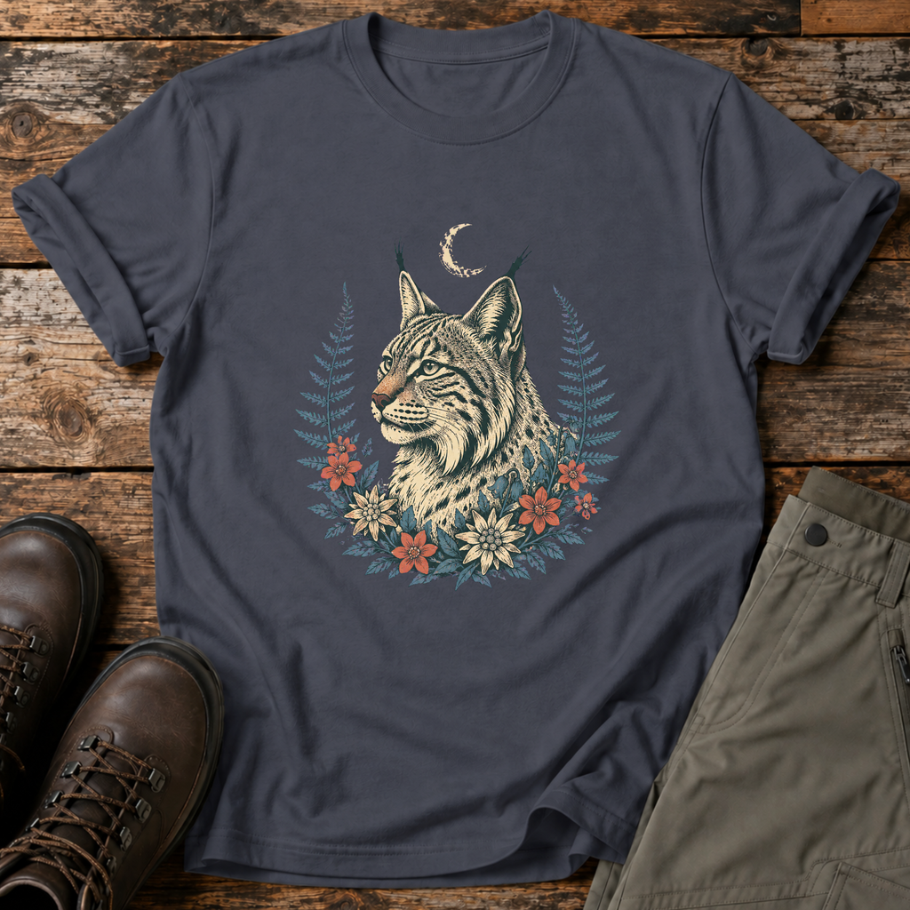 Luchs im Farnkranz T-shirt