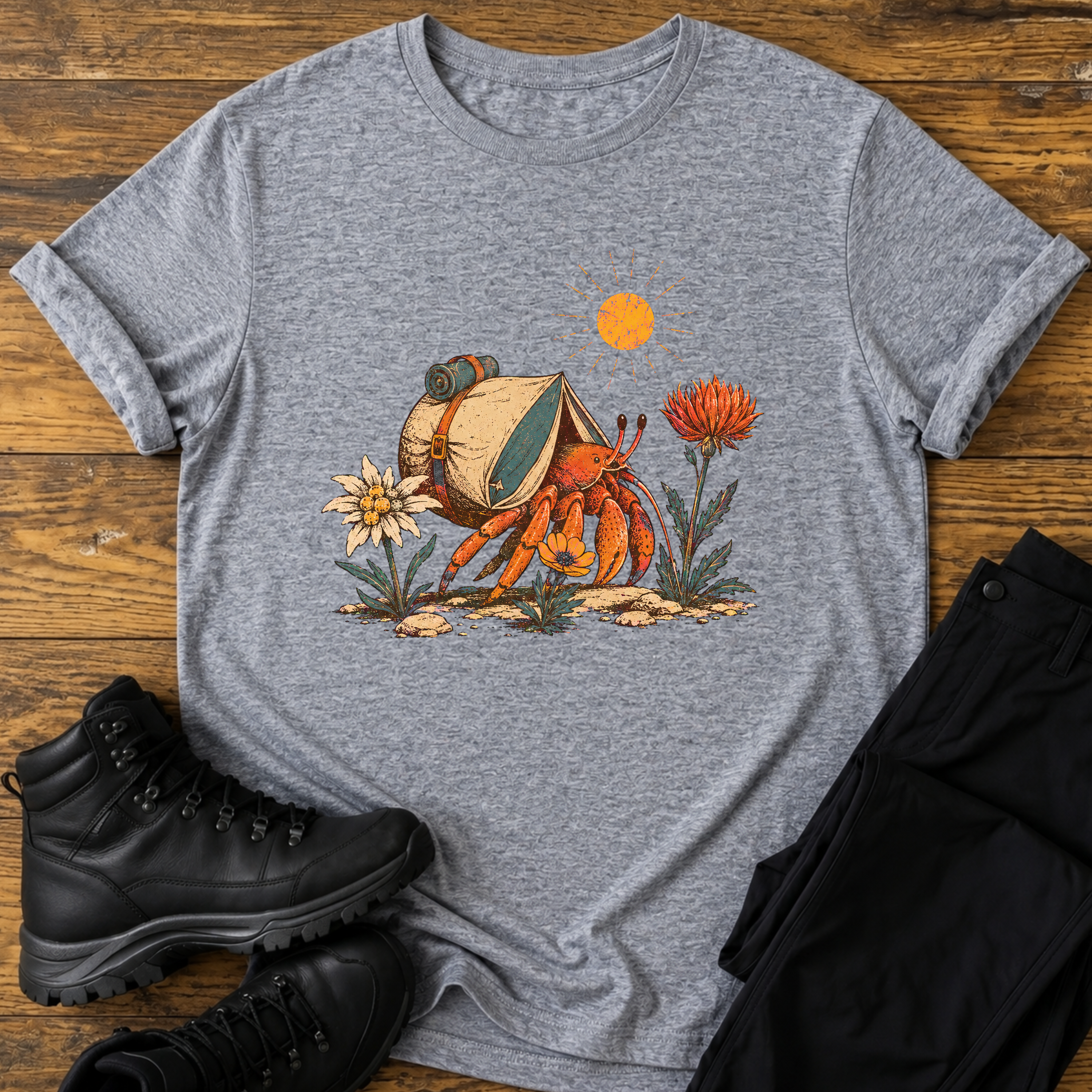 Einsiedlerkrebs mit Zelt T-Shirt