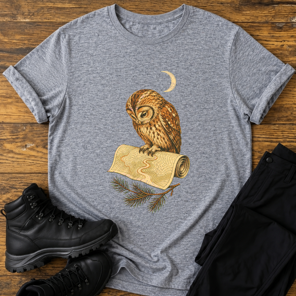 Eule mit Höhlenkarte T-Shirt