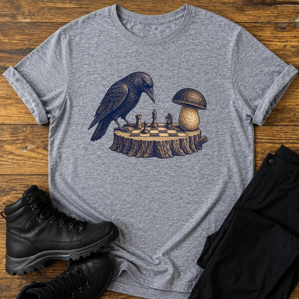 krähe gegen Pilz T-Shirt
