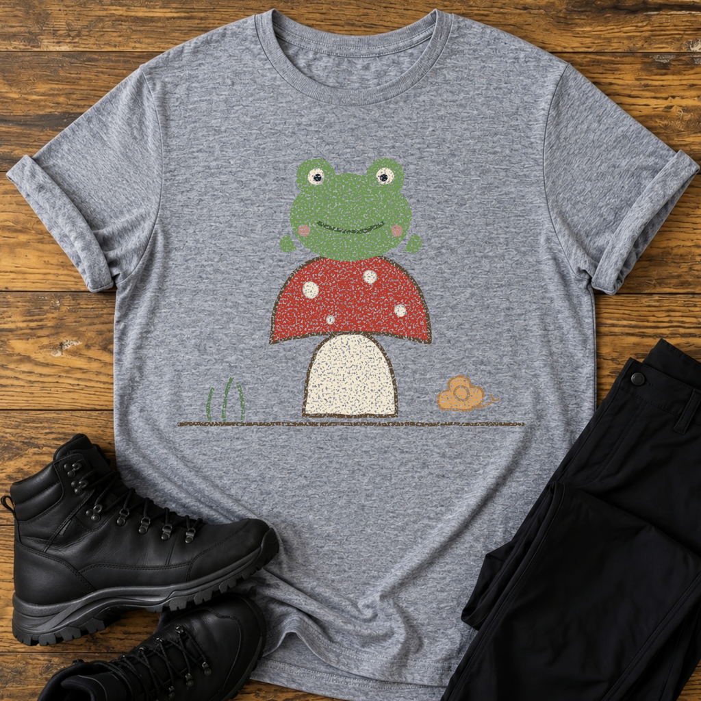 Frosch auf dem Pilzthron T-Shirt