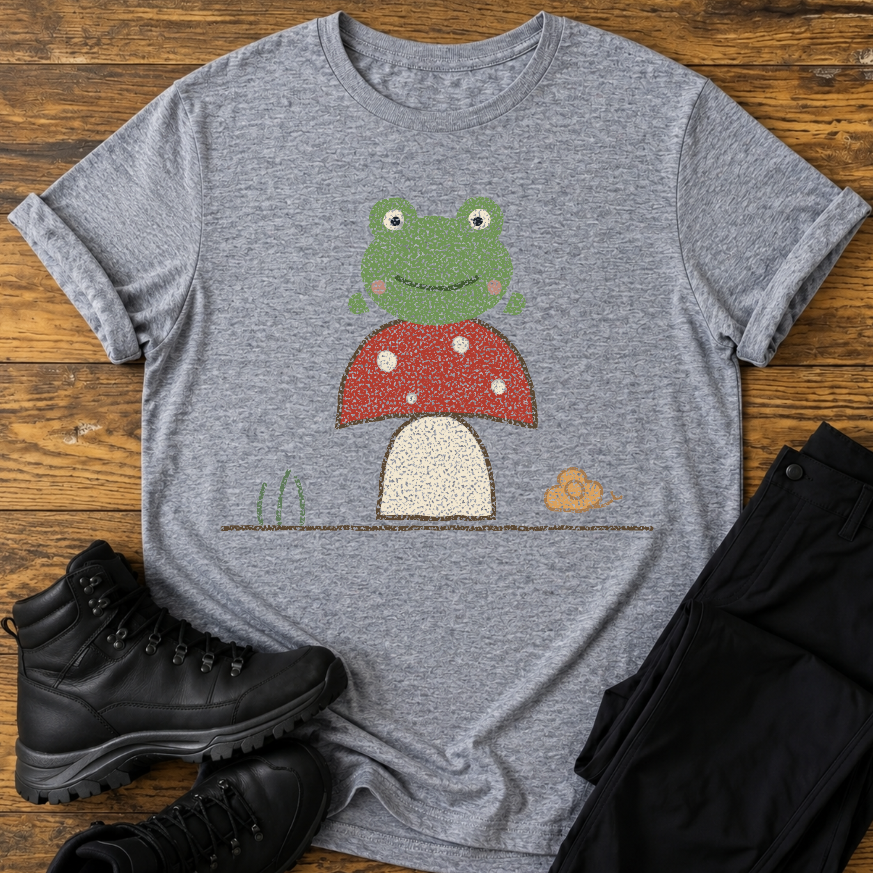 Frosch auf dem Pilzthron T-Shirt