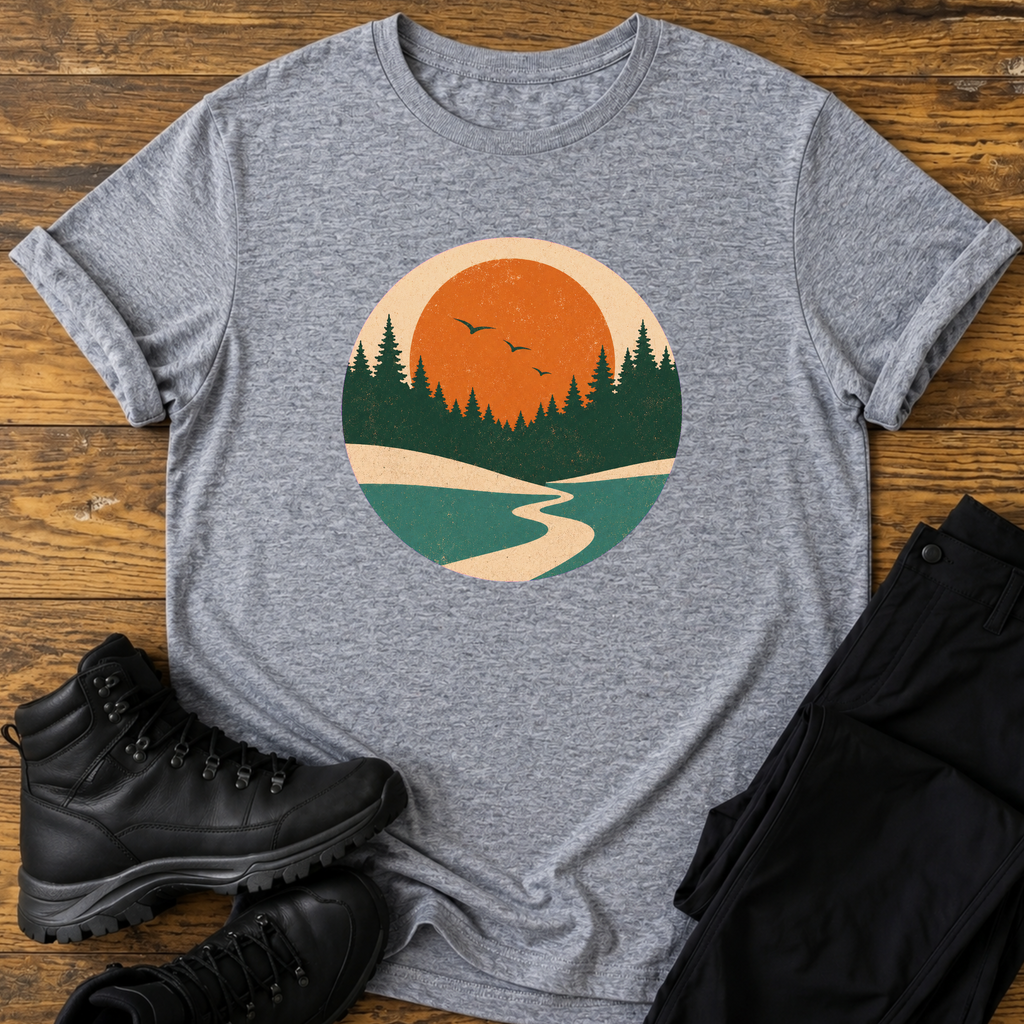 Flusslauf ins Abendlicht T-Shirt