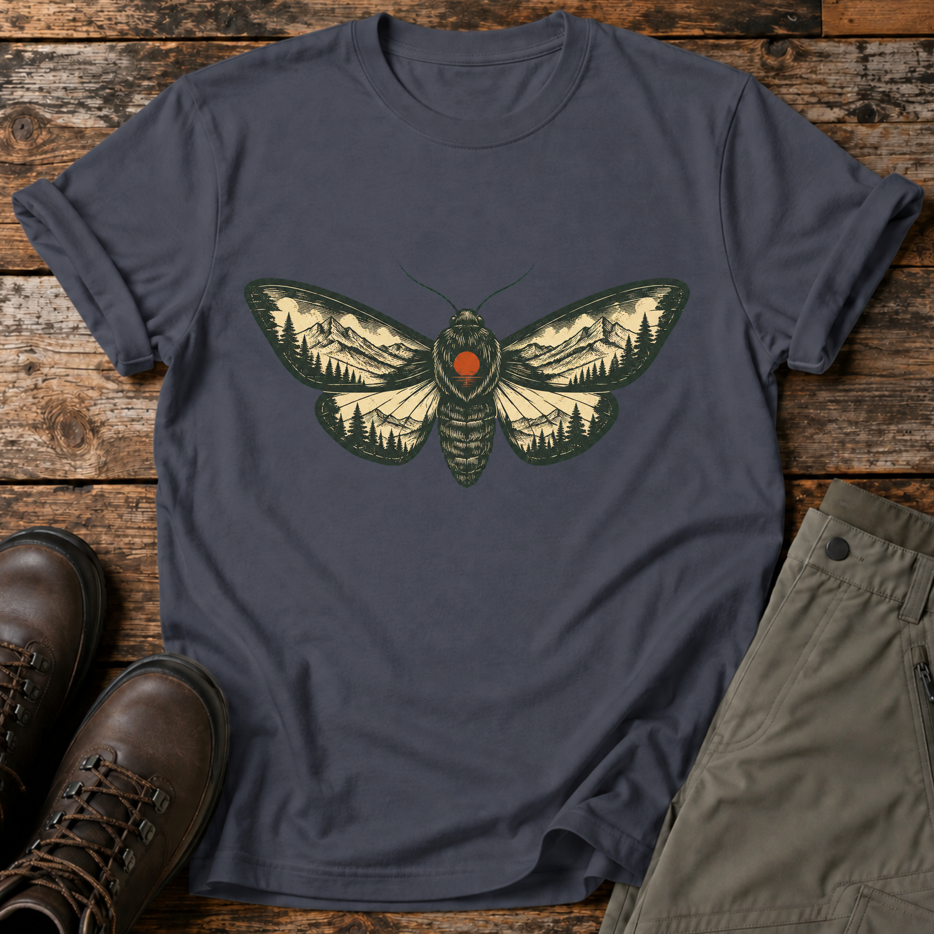 Motte in der Berglandschaft T-shirt
