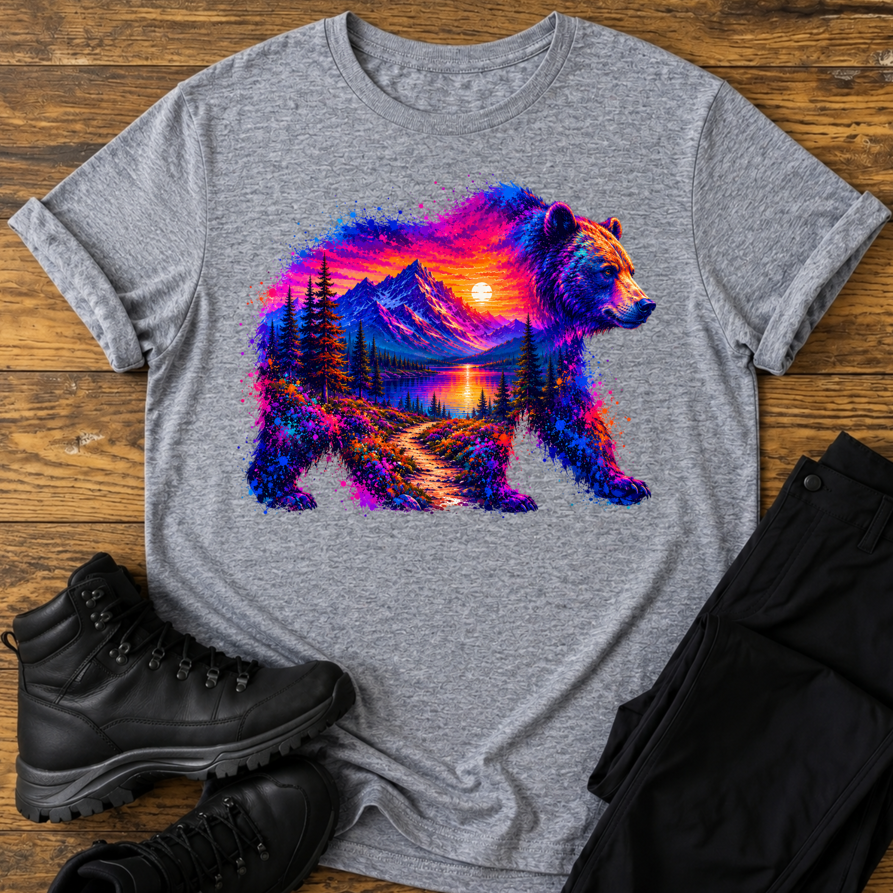 Der leuchtende Grizzly T-Shirt