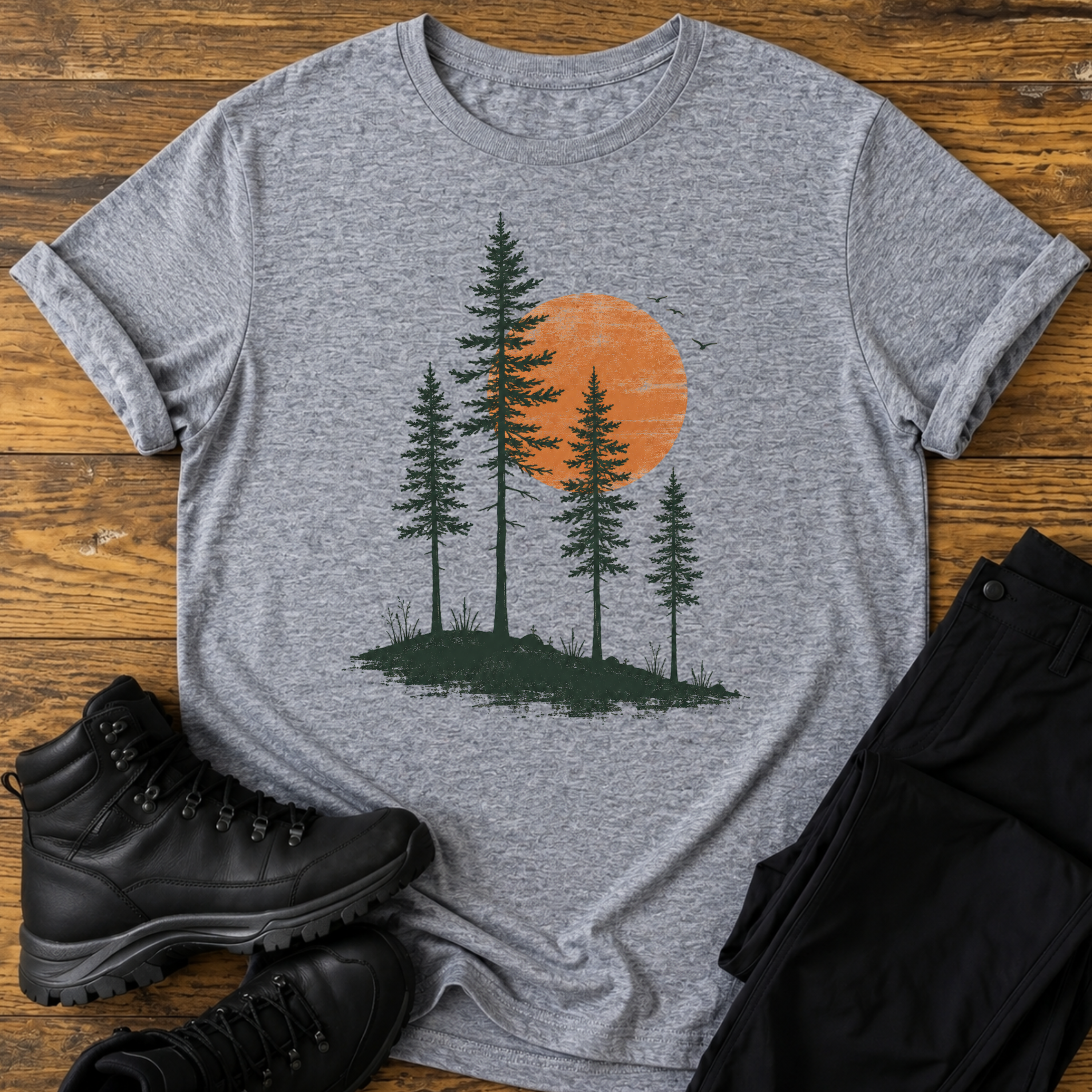 Tannenwald im Abendrot T-Shirt