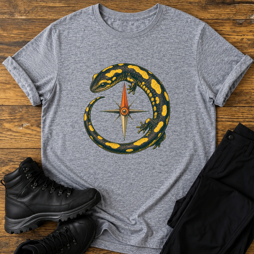Feuersalamander und Kompass T-Shirt