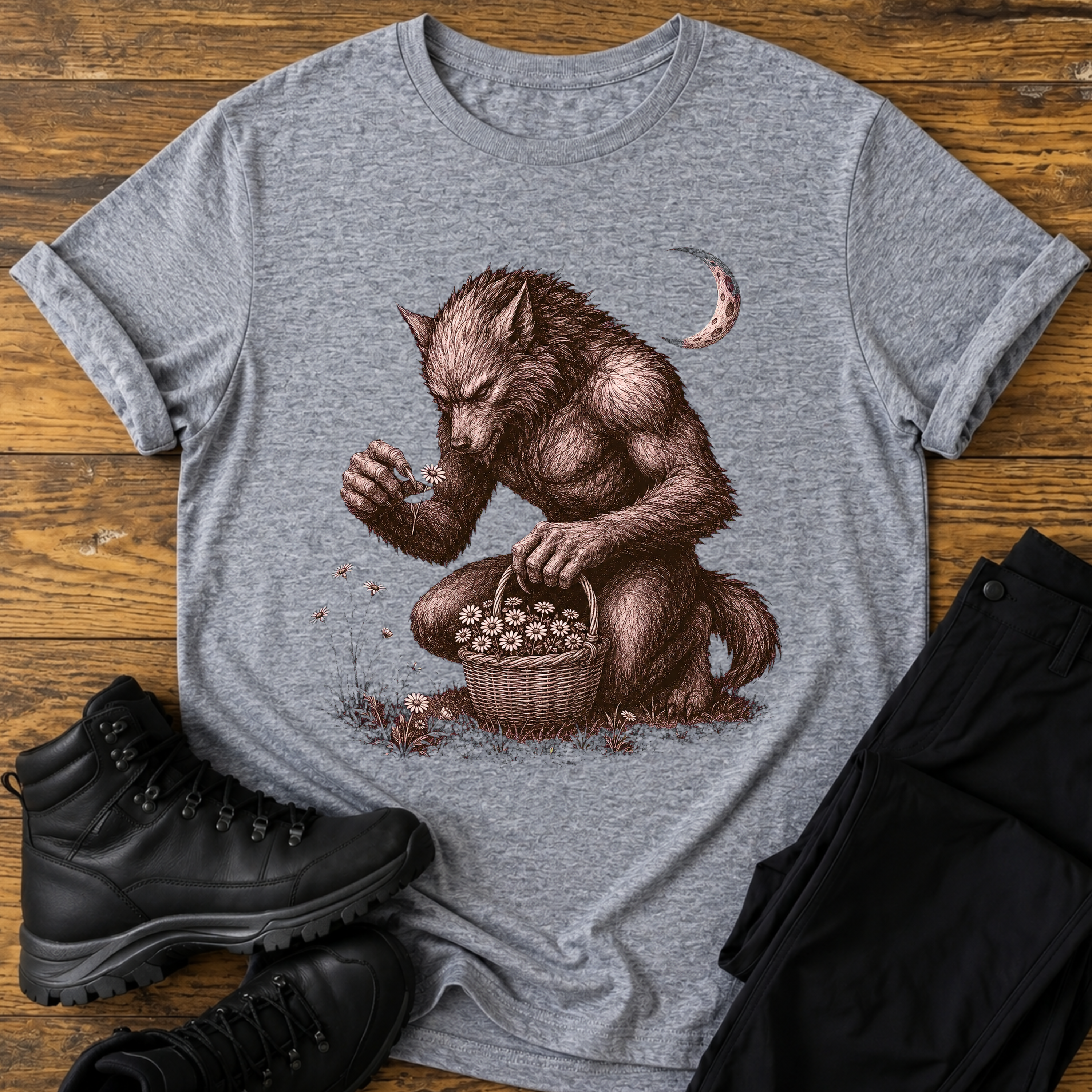 Werwolf Blumen T-Shirt