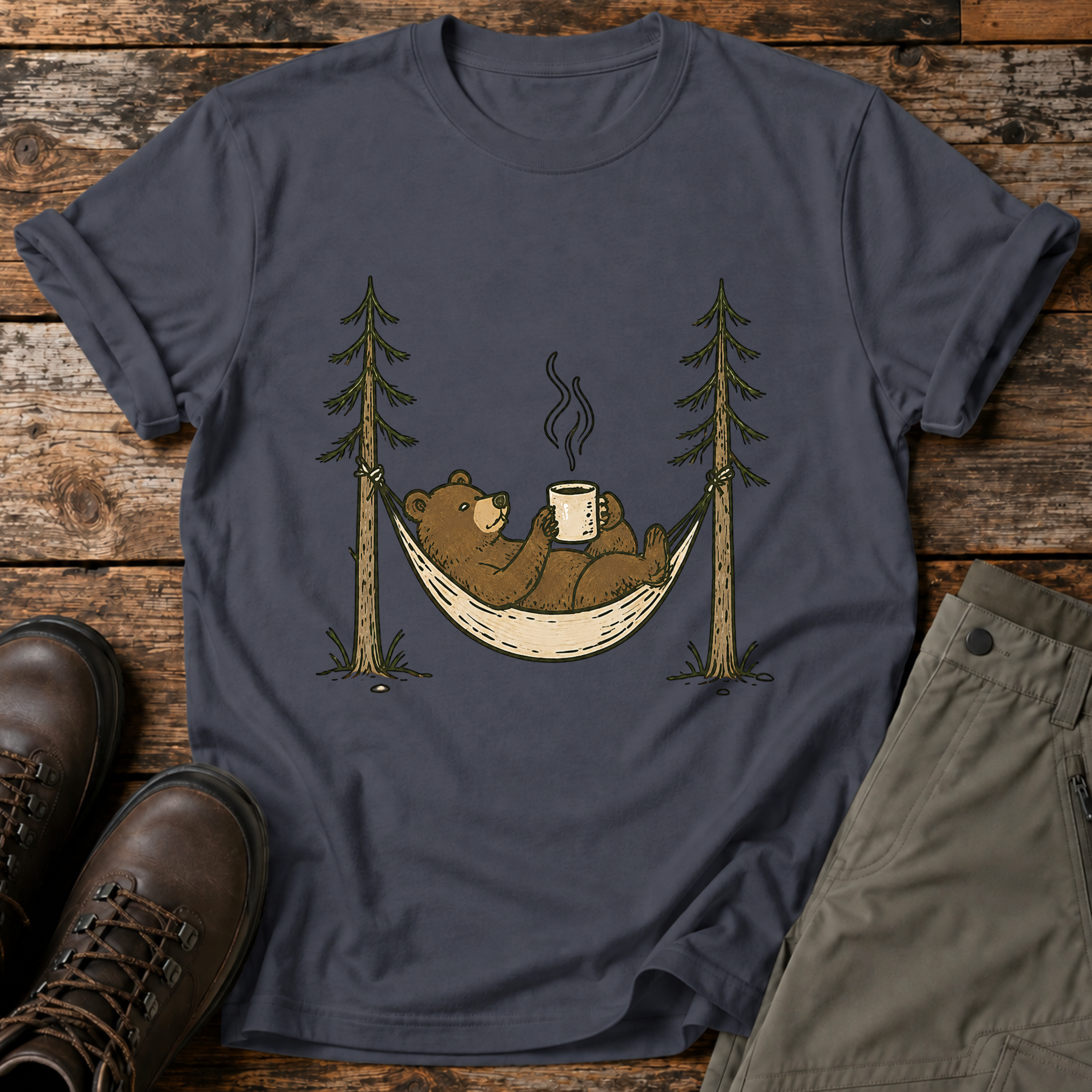 Gemütlicher Hängematten-Bär T-shirt