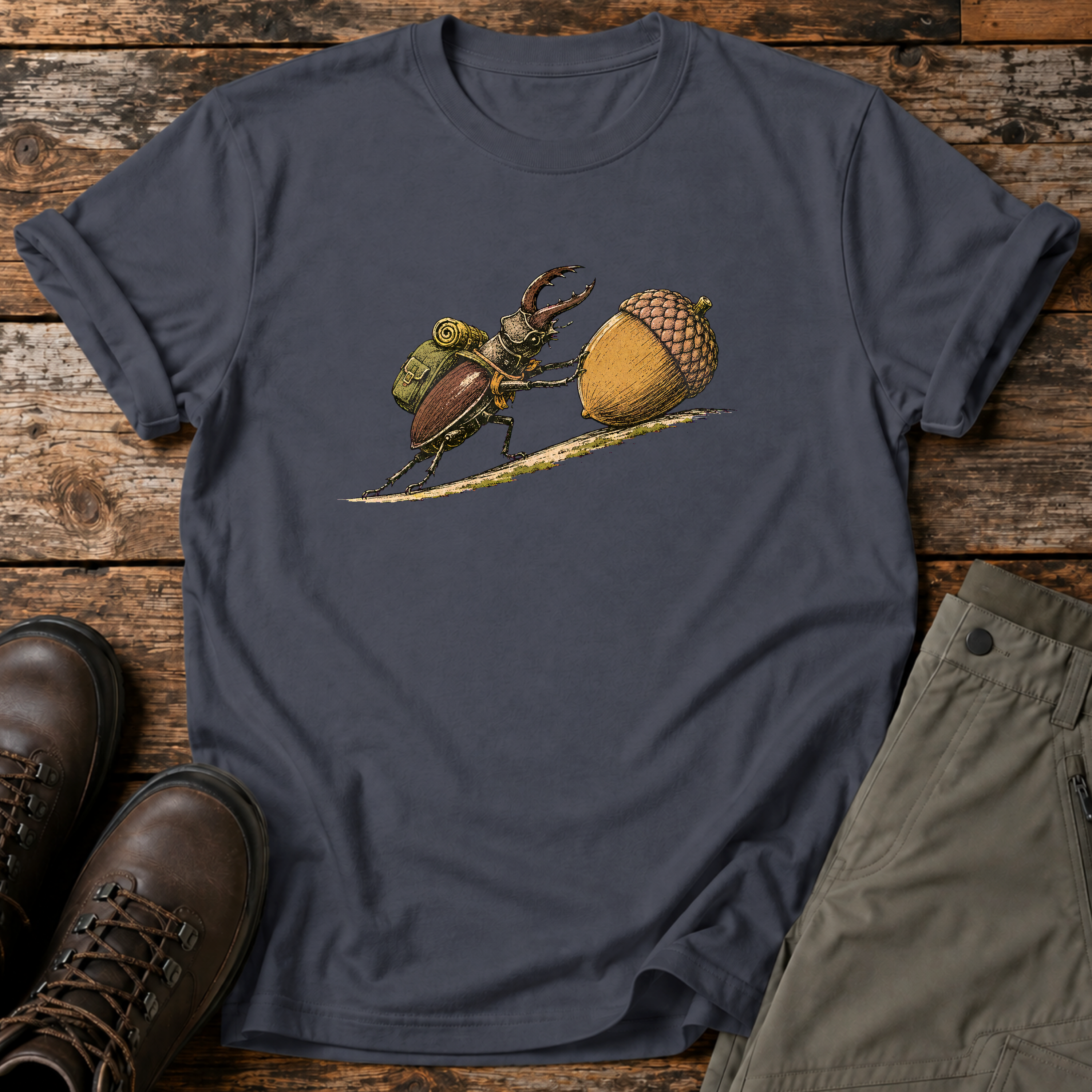 Hirschkäfer mit Eichel T-shirt