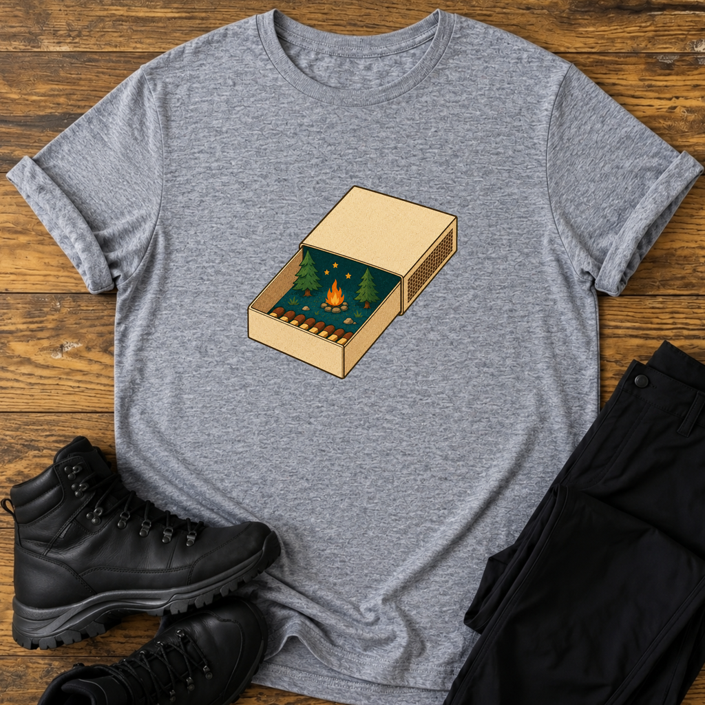 Lagerfeuer in der Streichholzschachte T-Shirt
