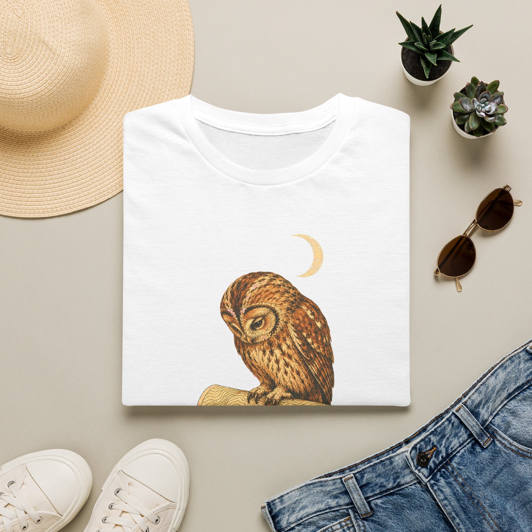 Eule mit Höhlenkarte T-Shirt