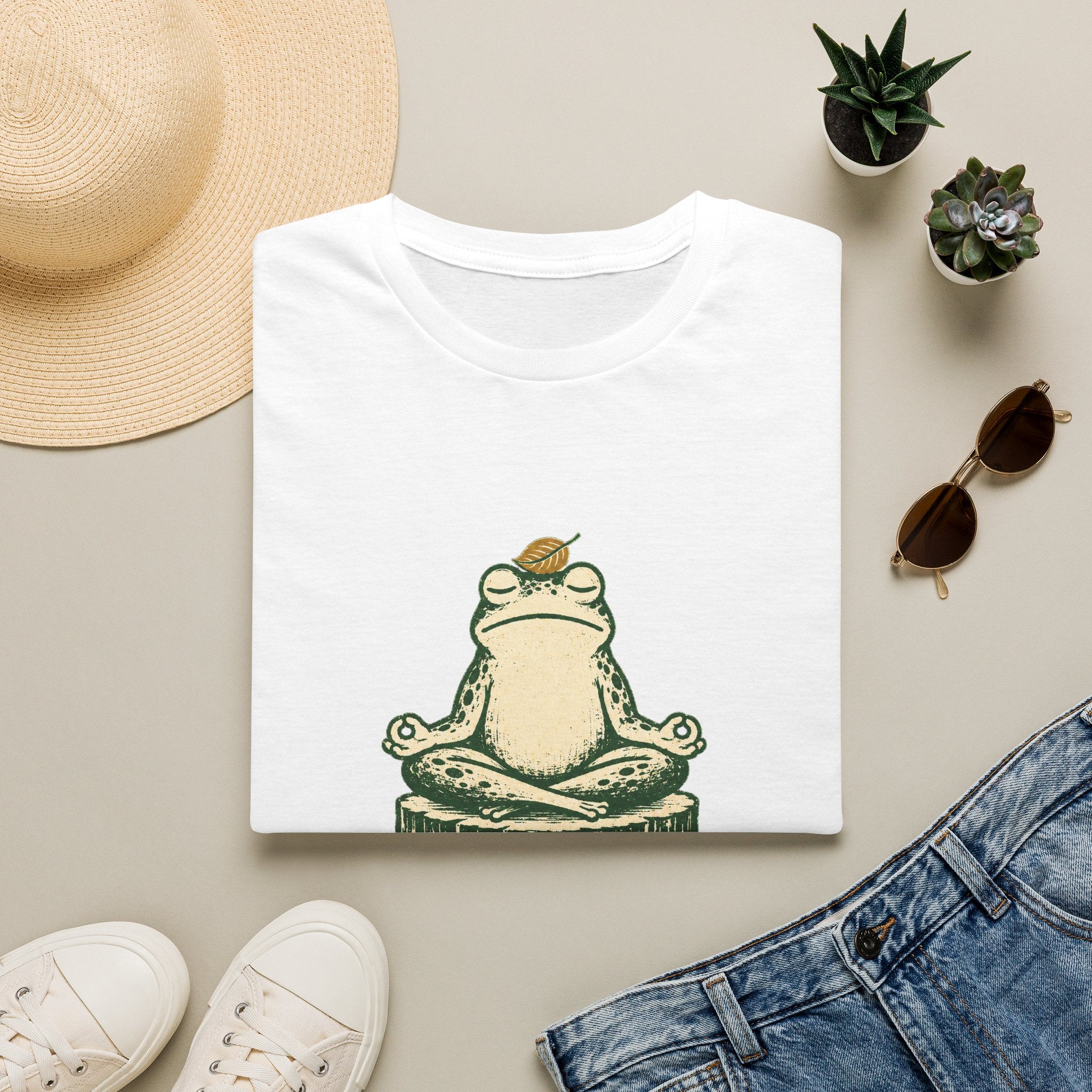 Zen-Modus – Meditierender Frosch T-Shirt