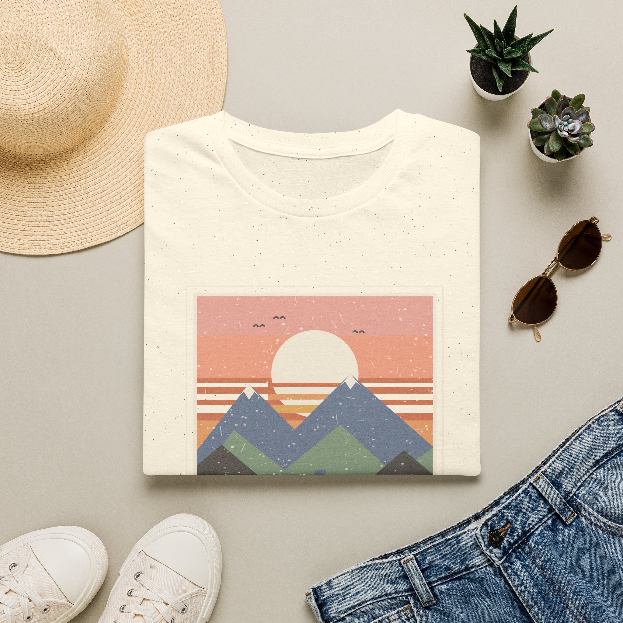 Retro-Natur-Raster T-Shirt