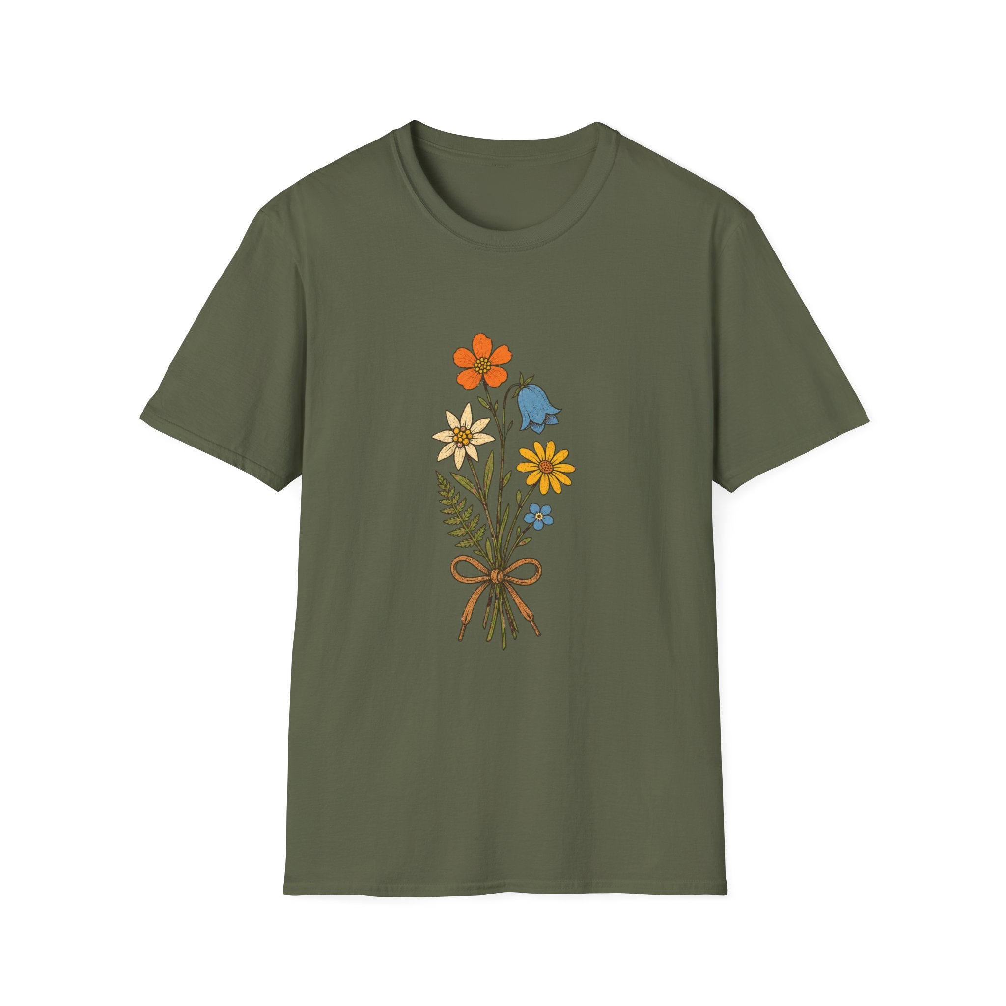 Alpenblumen-Strauß mit Schnürsenkel T-Shirt