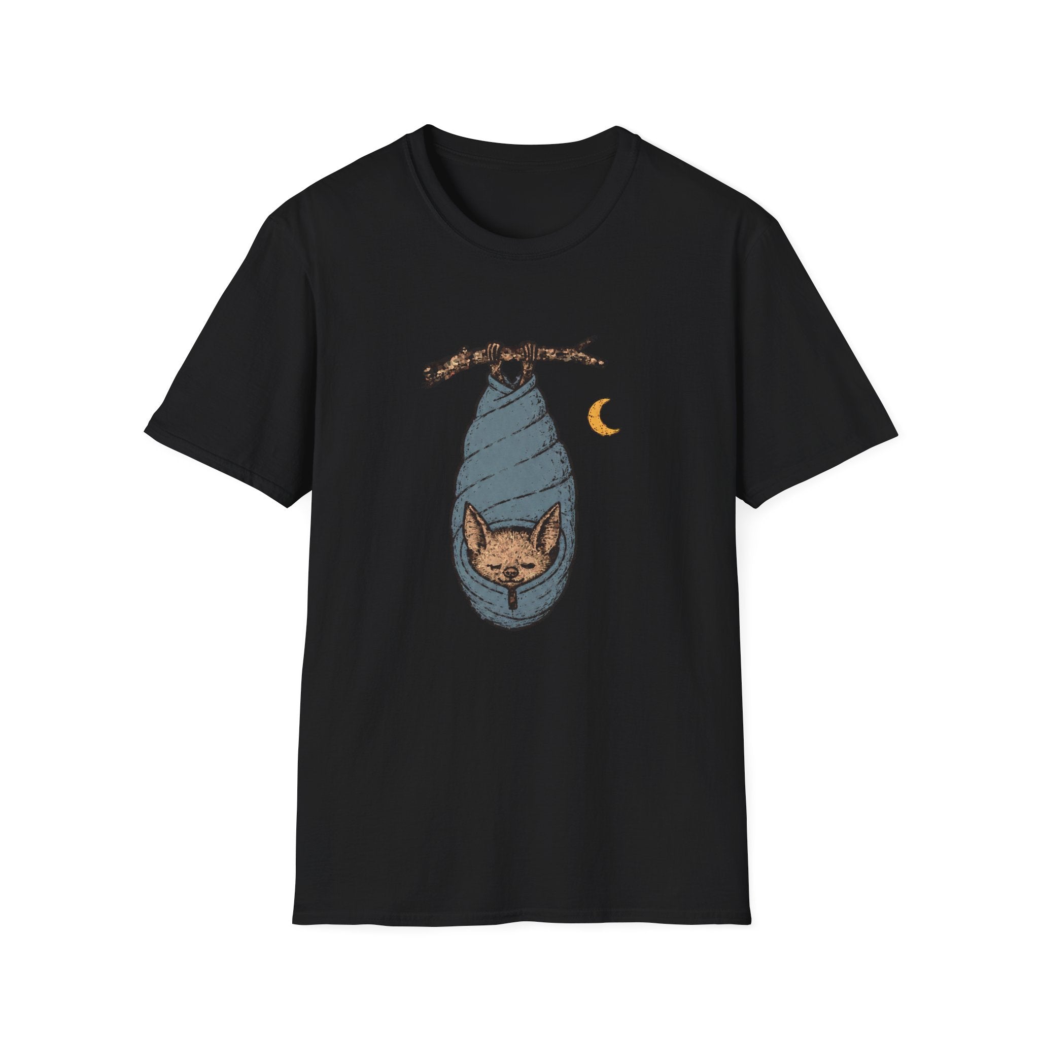Fledermaus im Schlafsack – Gemütliche Nachtschicht T-Shirt