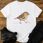 Wintergoldhähnchen mit Wanderstock T-Shirt