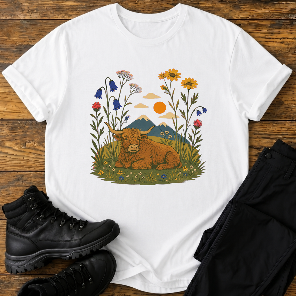 Hochlandrind und Wildblumen T-Shirt