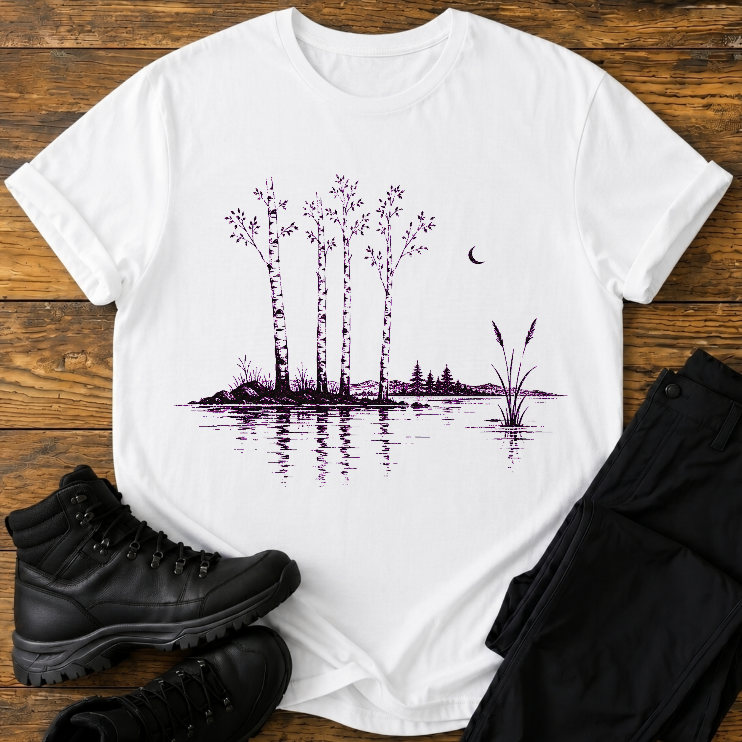 Mystisches Seeufer T-Shirt