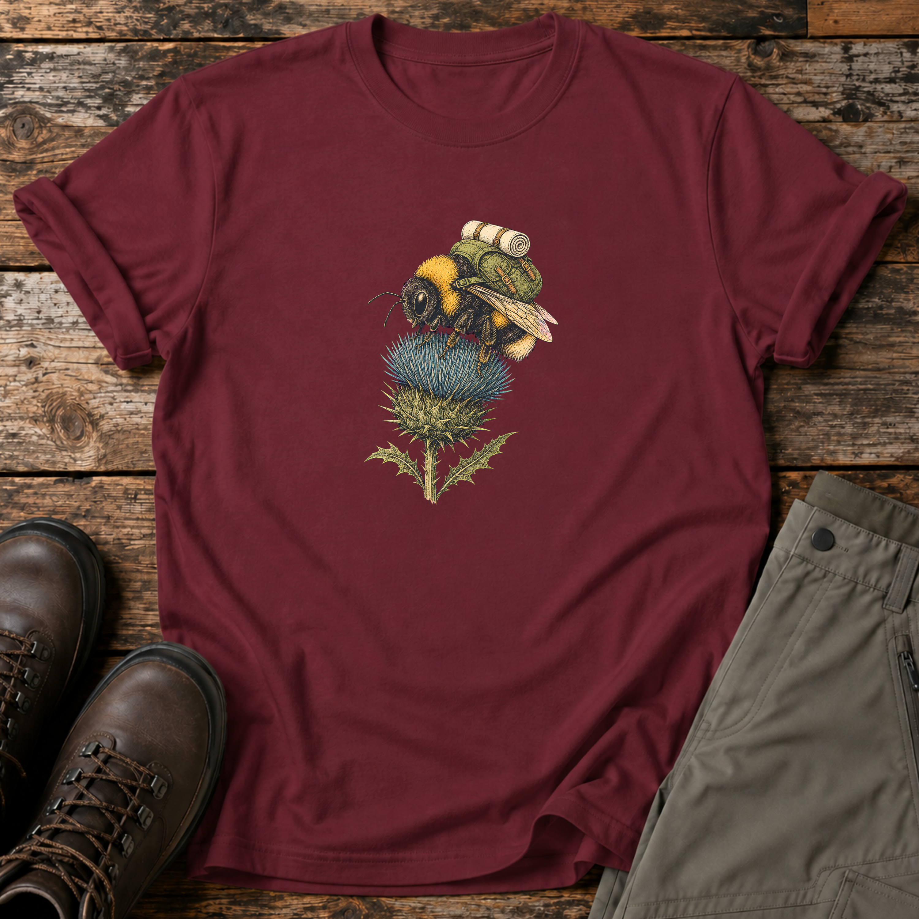 Wander-Hummel auf Distel T-shirt