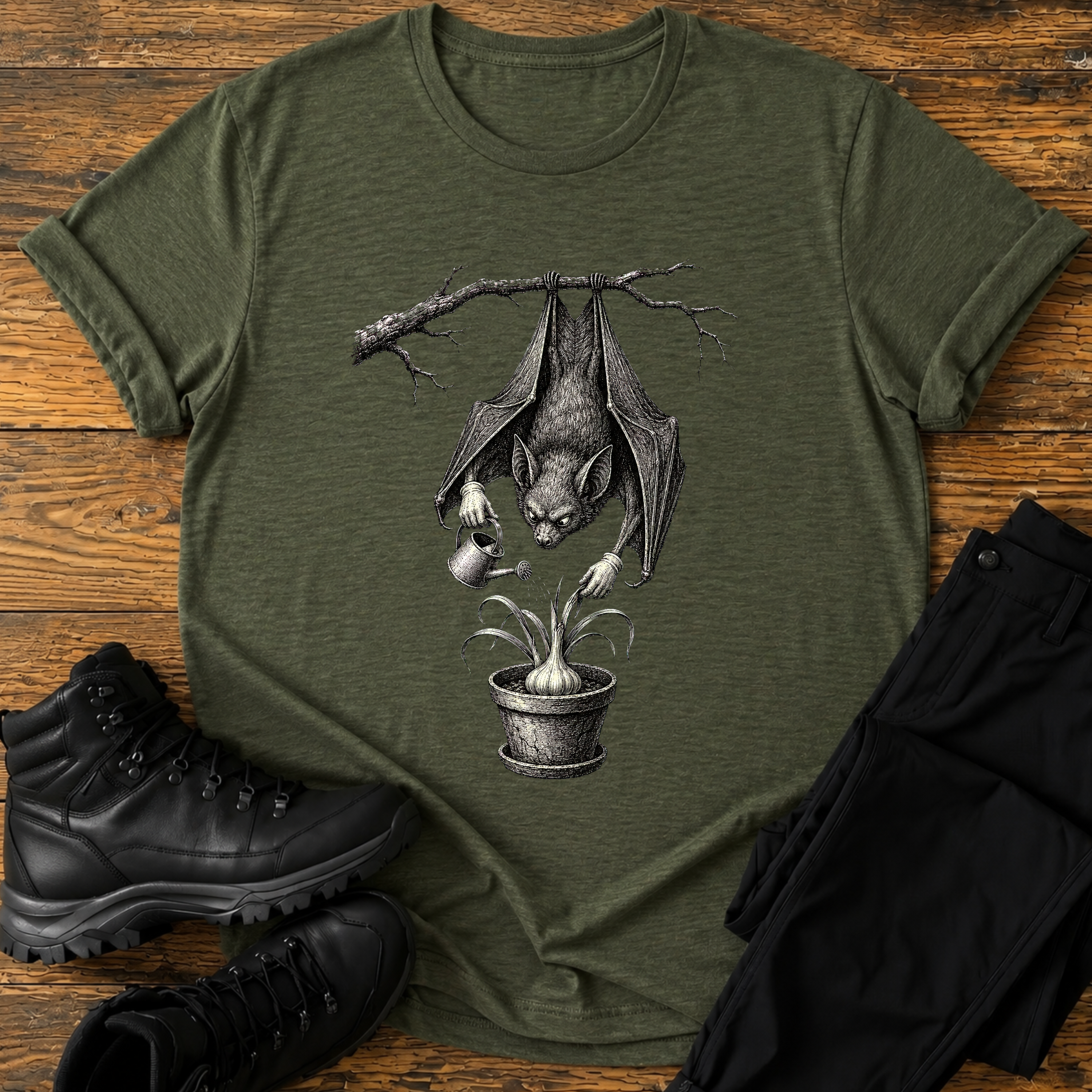 Vampirfledermaus Knoblauch T-Shirt