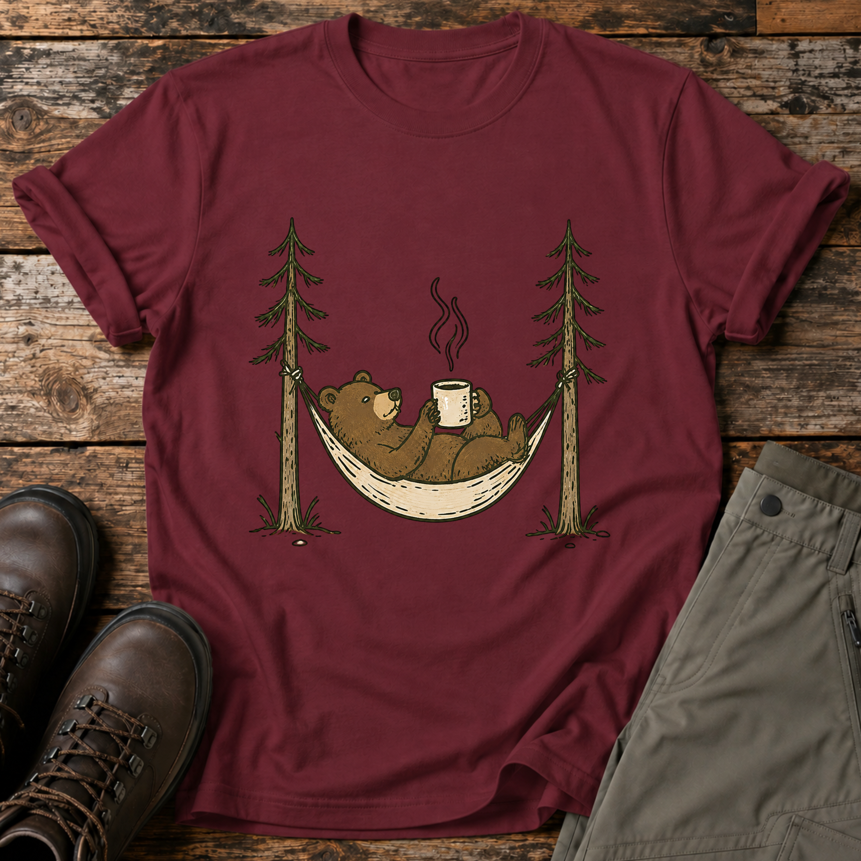 Gemütlicher Hängematten-Bär T-shirt