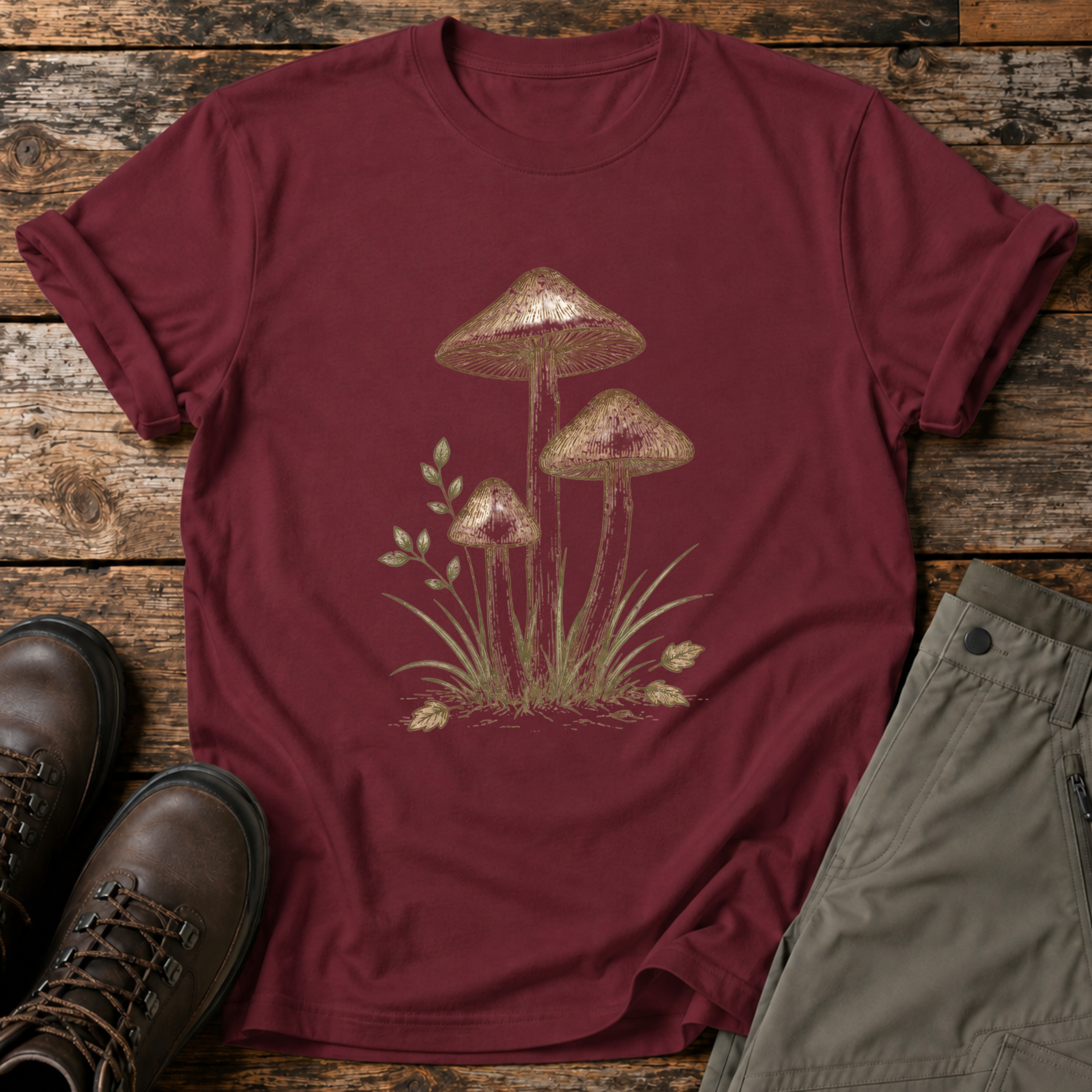 Goldene Waldpilze T-shirt