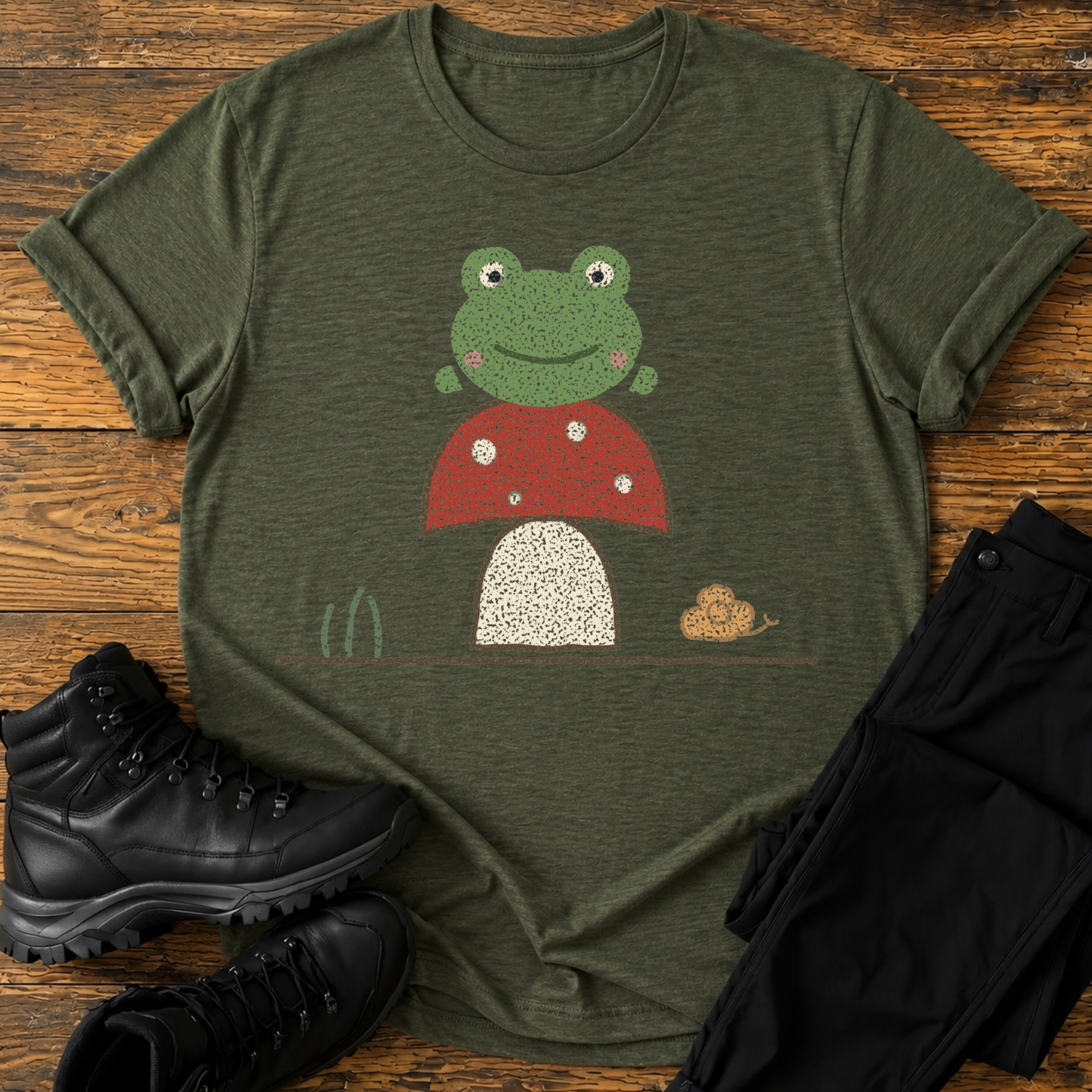 Frosch auf dem Pilzthron T-Shirt