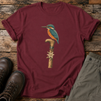 Eisvogel auf Wanderstock T-shirt