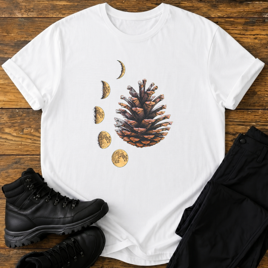 Mondphasen & Tannenzapfen T-Shirt