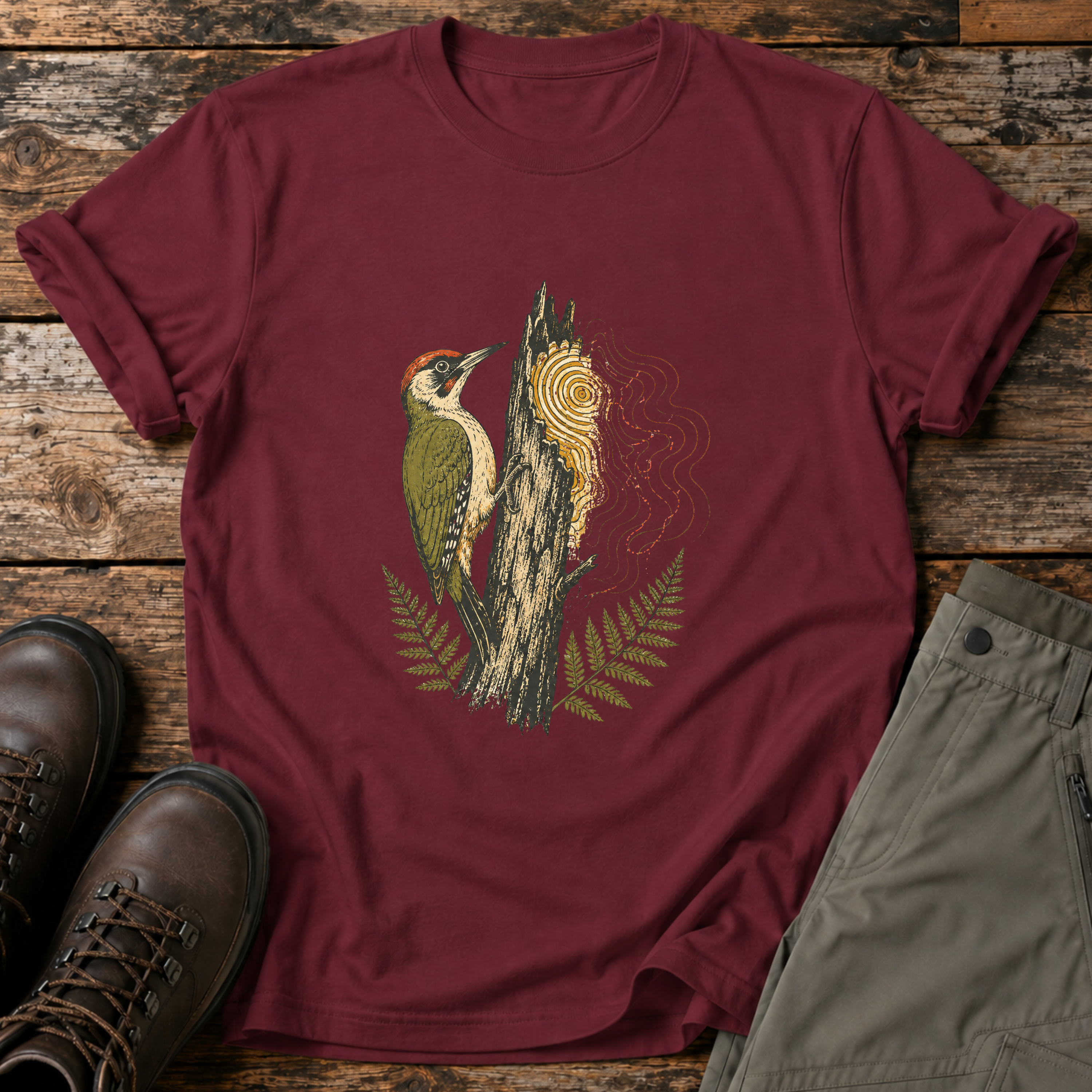 Grünspecht am Stamm T-shirt