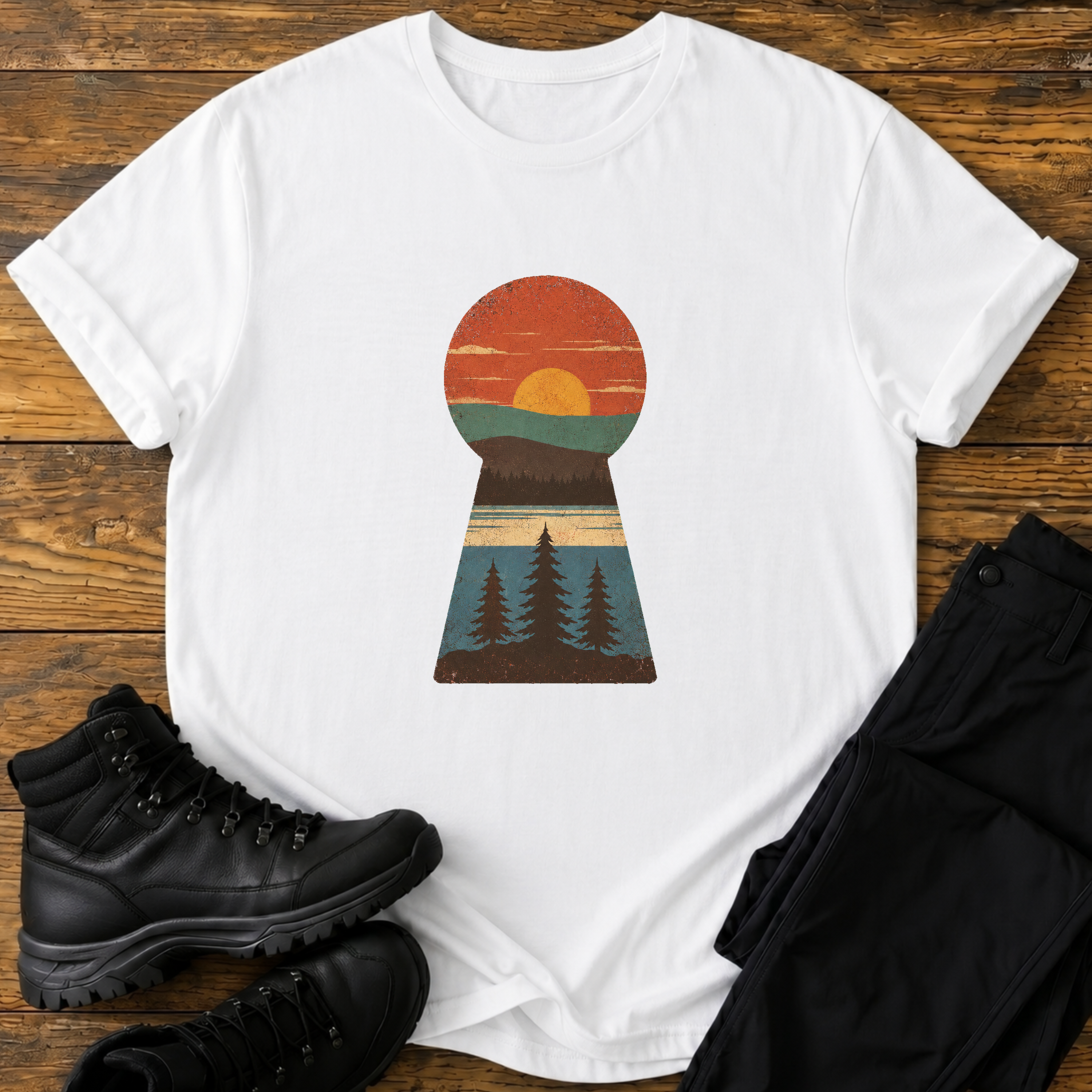 Wald im Schlüsselloch T-Shirt
