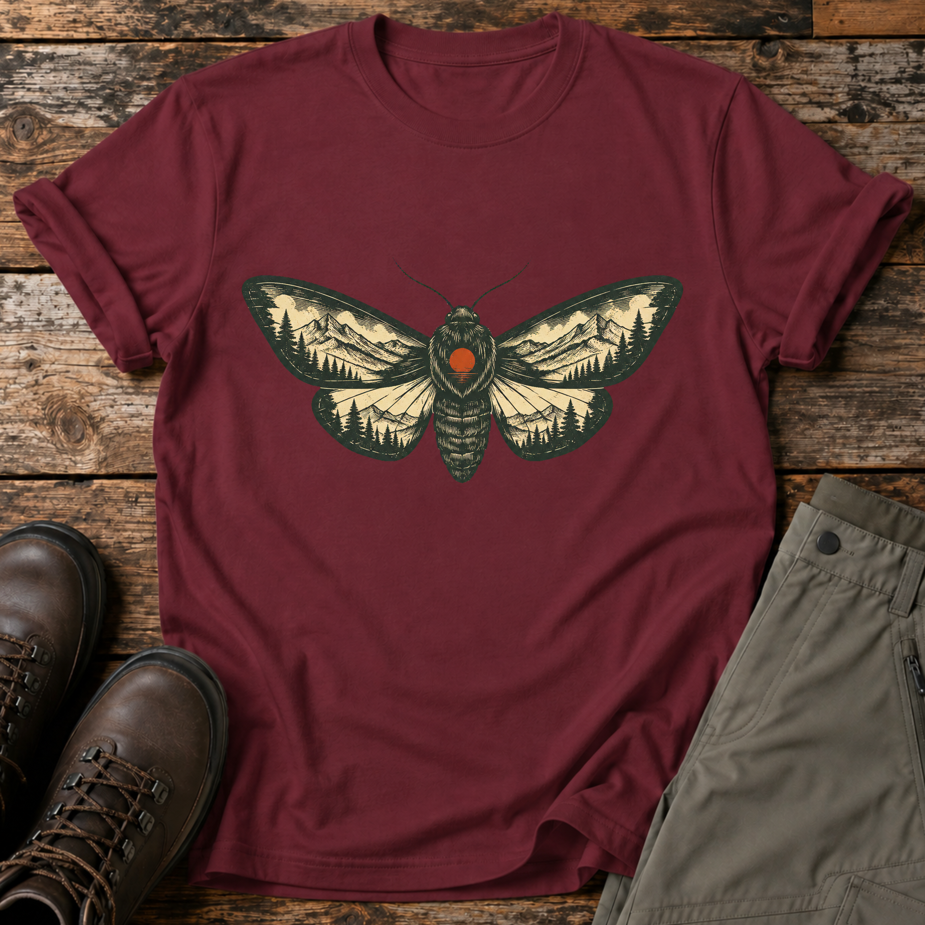 Motte in der Berglandschaft T-shirt