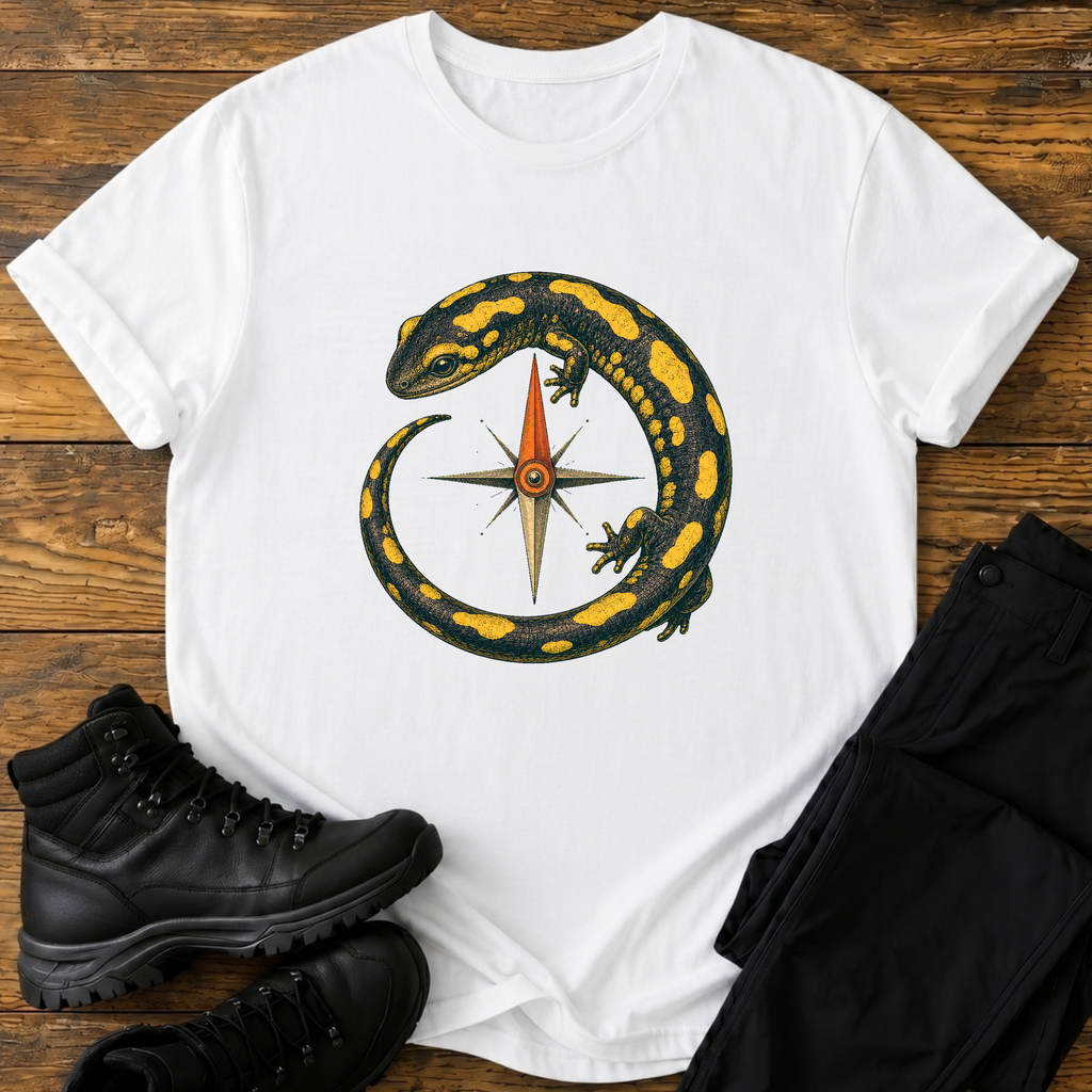 Feuersalamander und Kompass T-Shirt