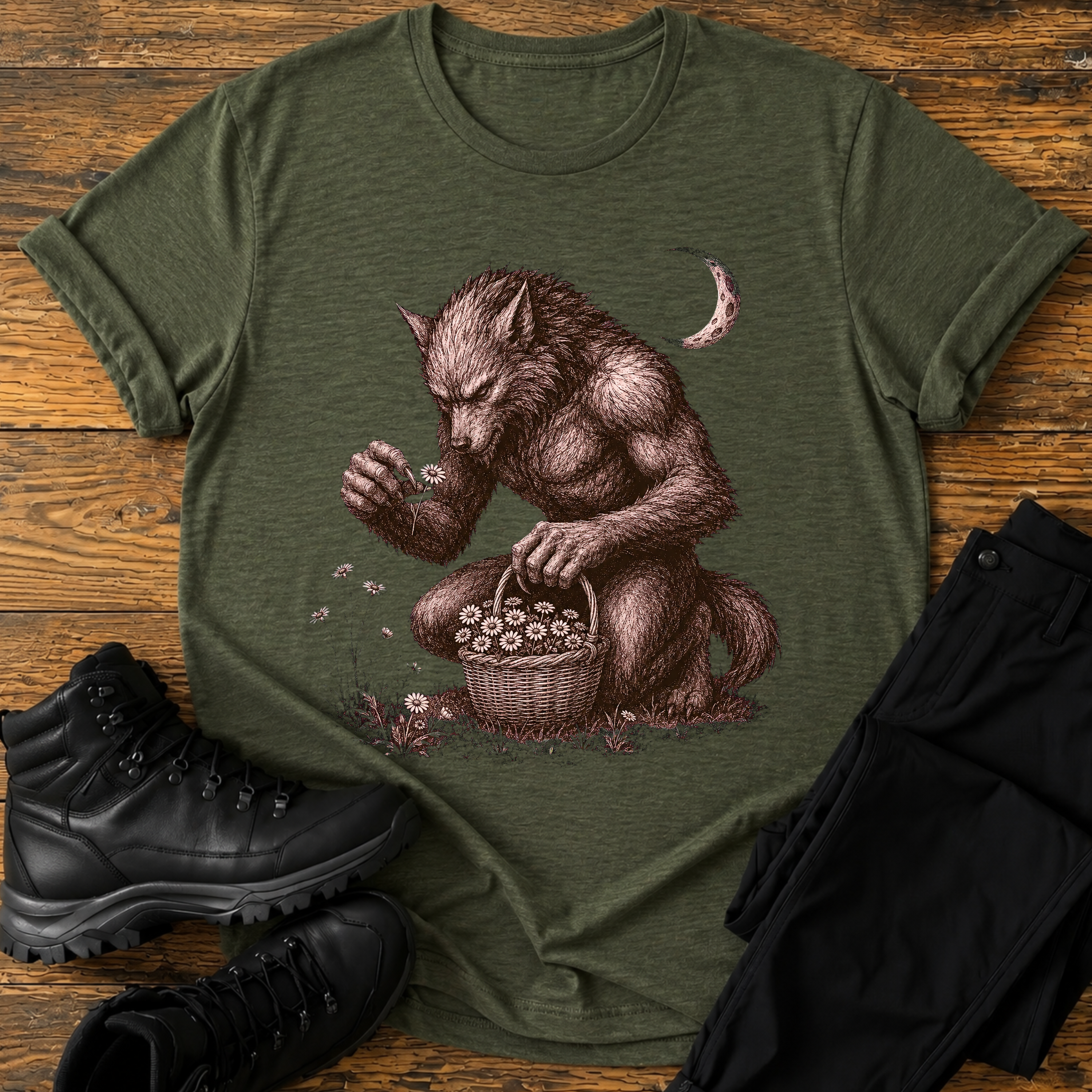 Werwolf Blumen T-Shirt