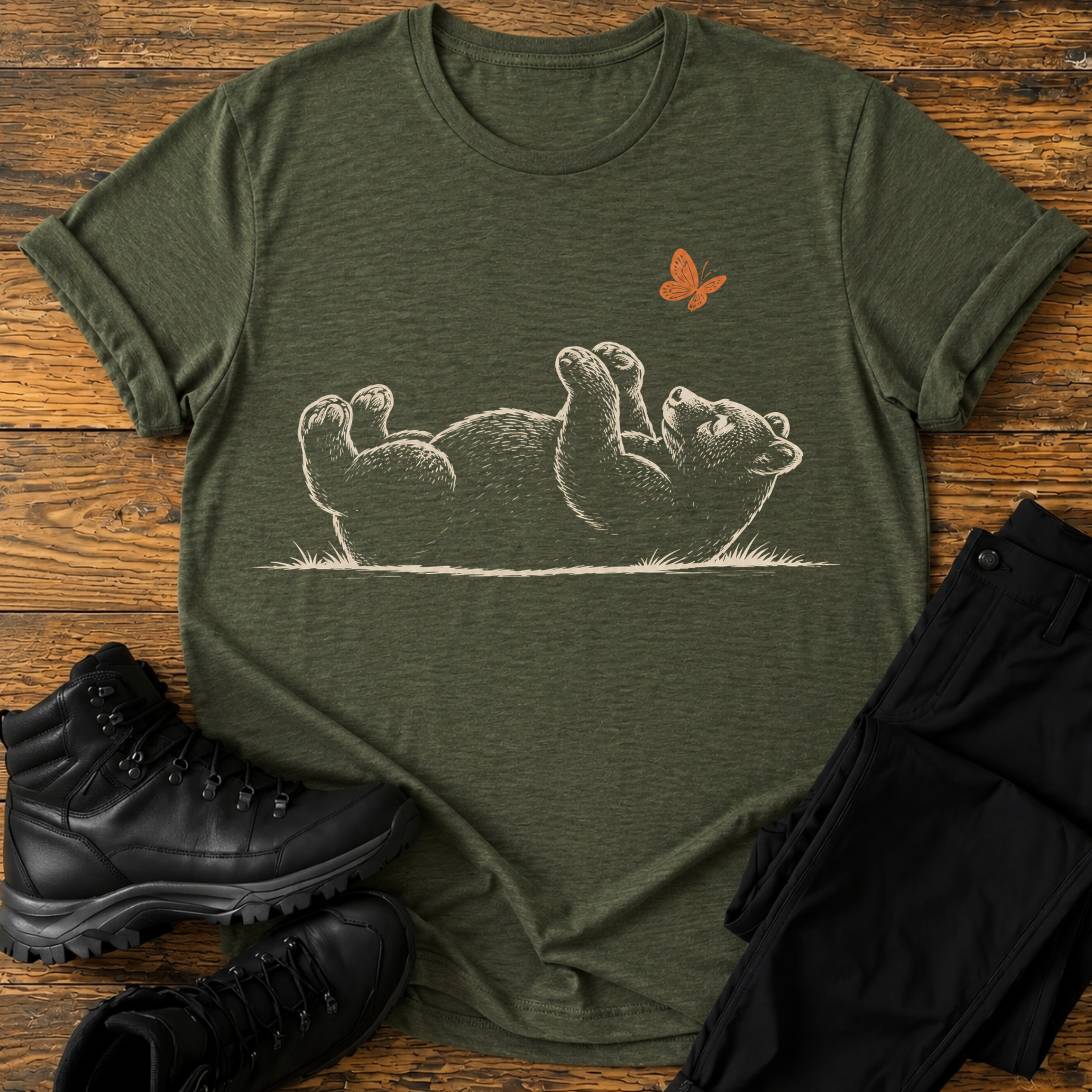 Bär mit Schmetterling T-Shirt