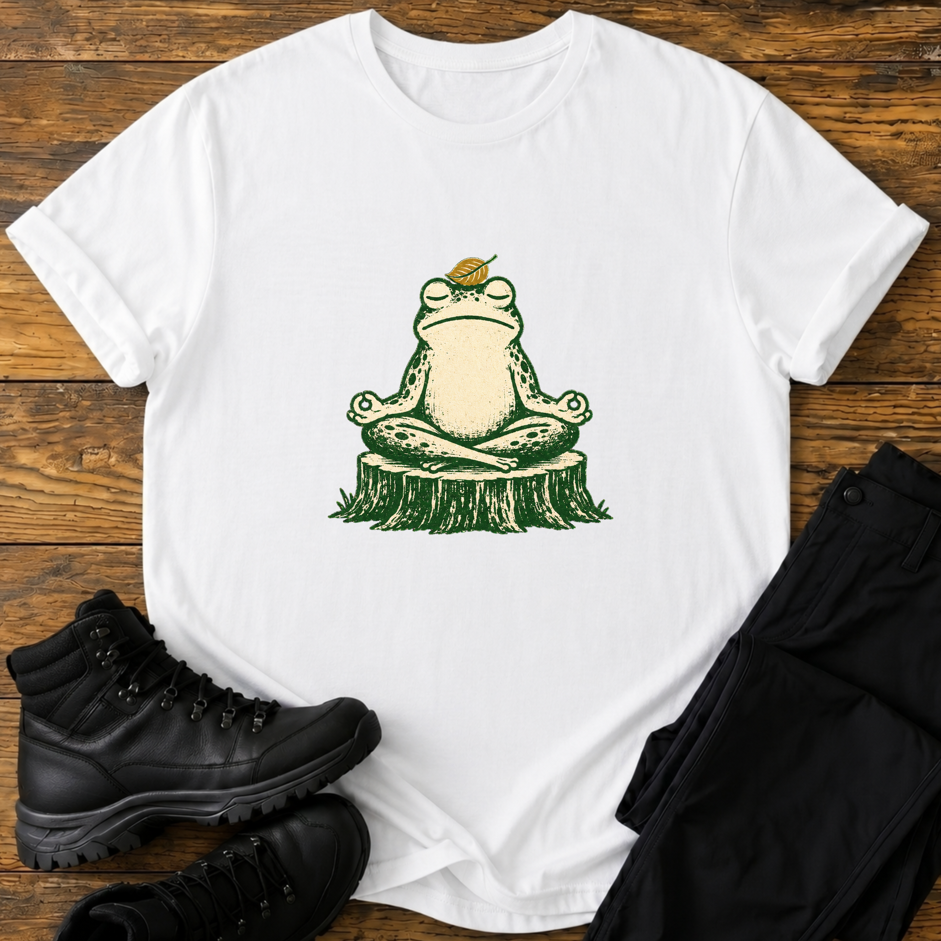 Zen-Modus – Meditierender Frosch T-Shirt